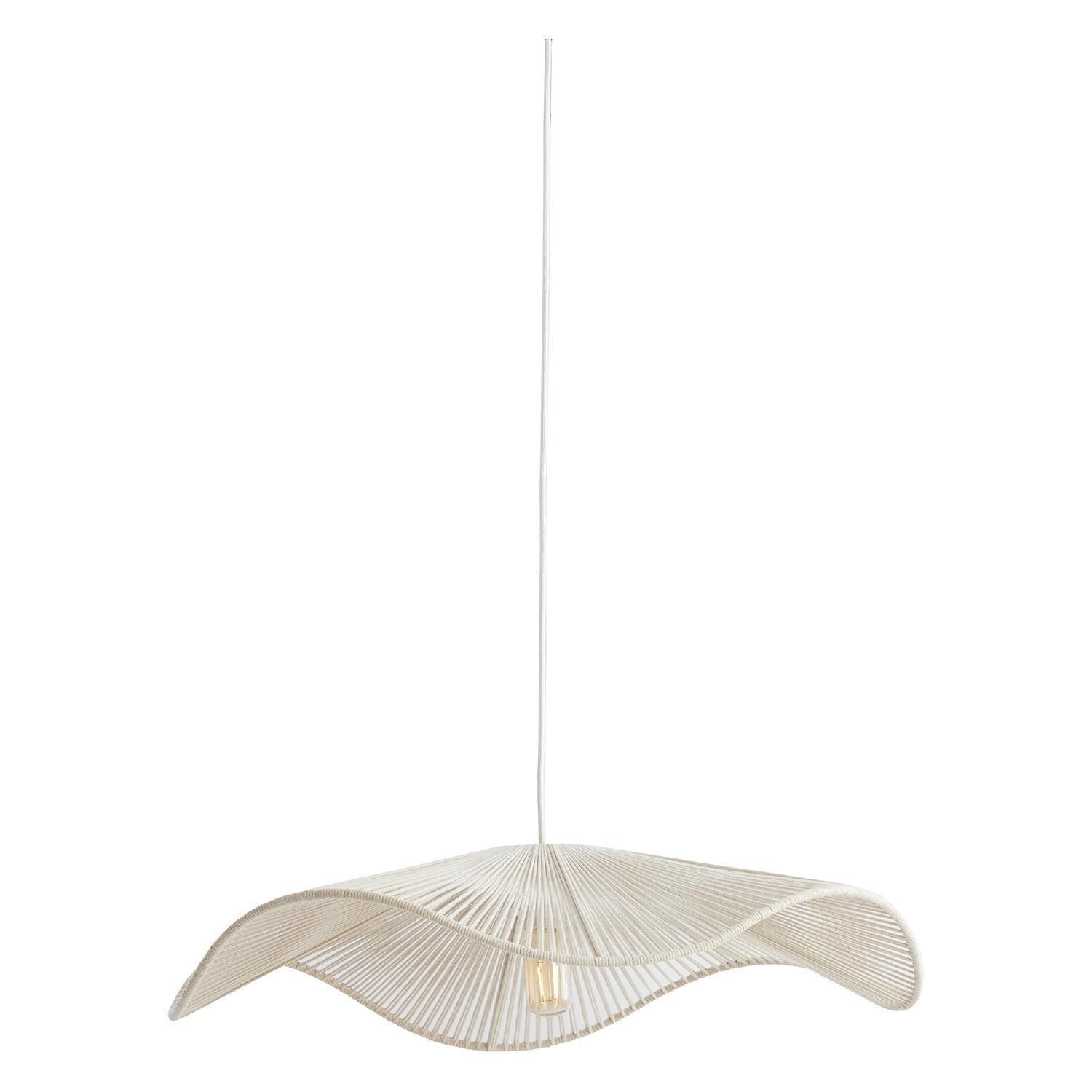 Light & Living Pendelleuchte RAFA, 1-flammig, Creme, Textilschirm, ohne Leuchtmittel, Ø 70 x H 15 cm