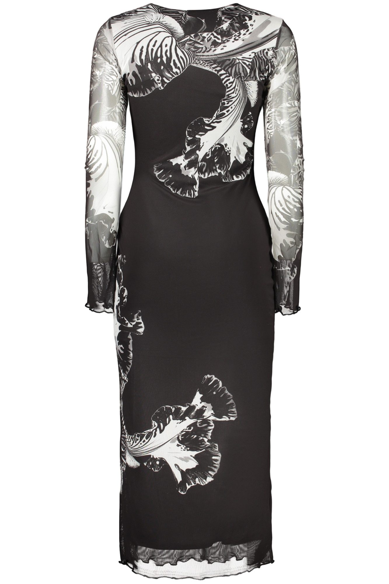 Desigual Partykleid Schwarzes Damenkleid mit Muster und langen Ärmeln entdecken