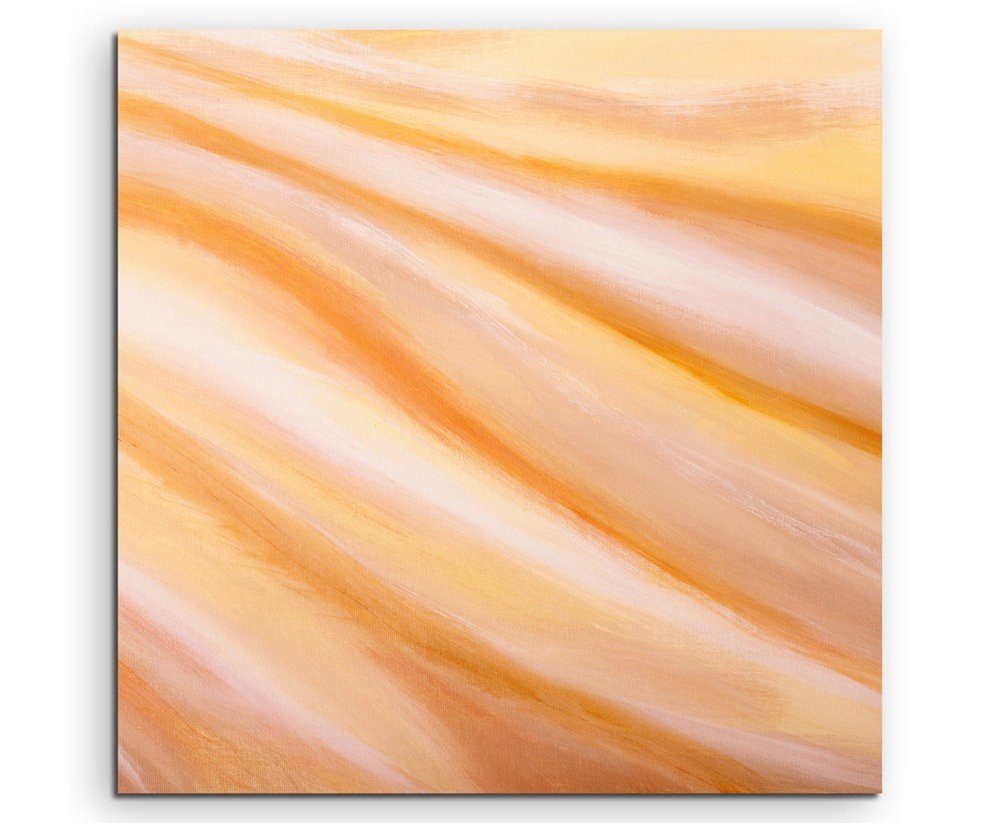Sinus Art Leinwandbild Gemälde – abstrakt modern chic chic dekorativ schön deko schön deko e orange und gelbe Linien auf