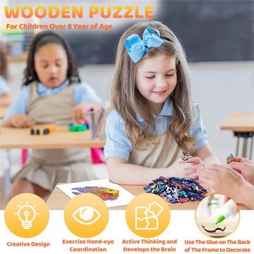 NASUM Steckpuzzle Holzspielzeug: Fabelhaftes Fisch-Puzzle, 100 Puzzleteile, Schwierigkeitsgrad 5A Challenger