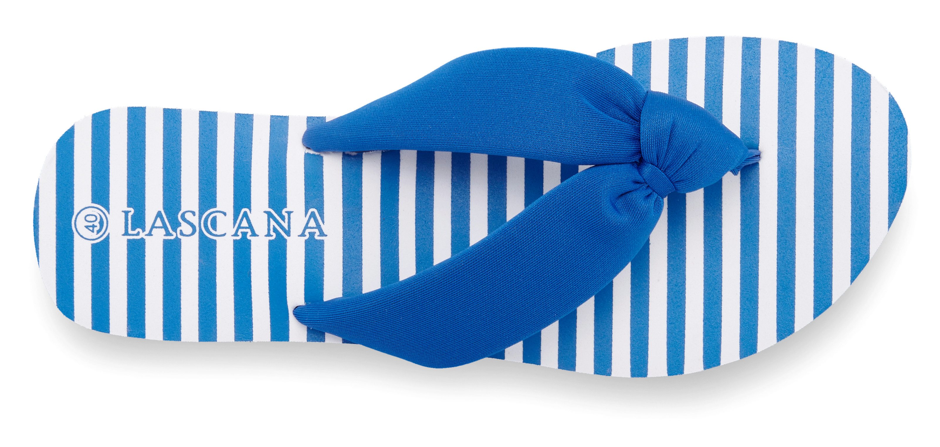 LASCANA Sandale, Badeschuh, Pantolette, Badelatsche, Flip Flop, Sommerschuh, Badezehentrenner Zehentrenner ultraleicht mit softem Band VEGAN