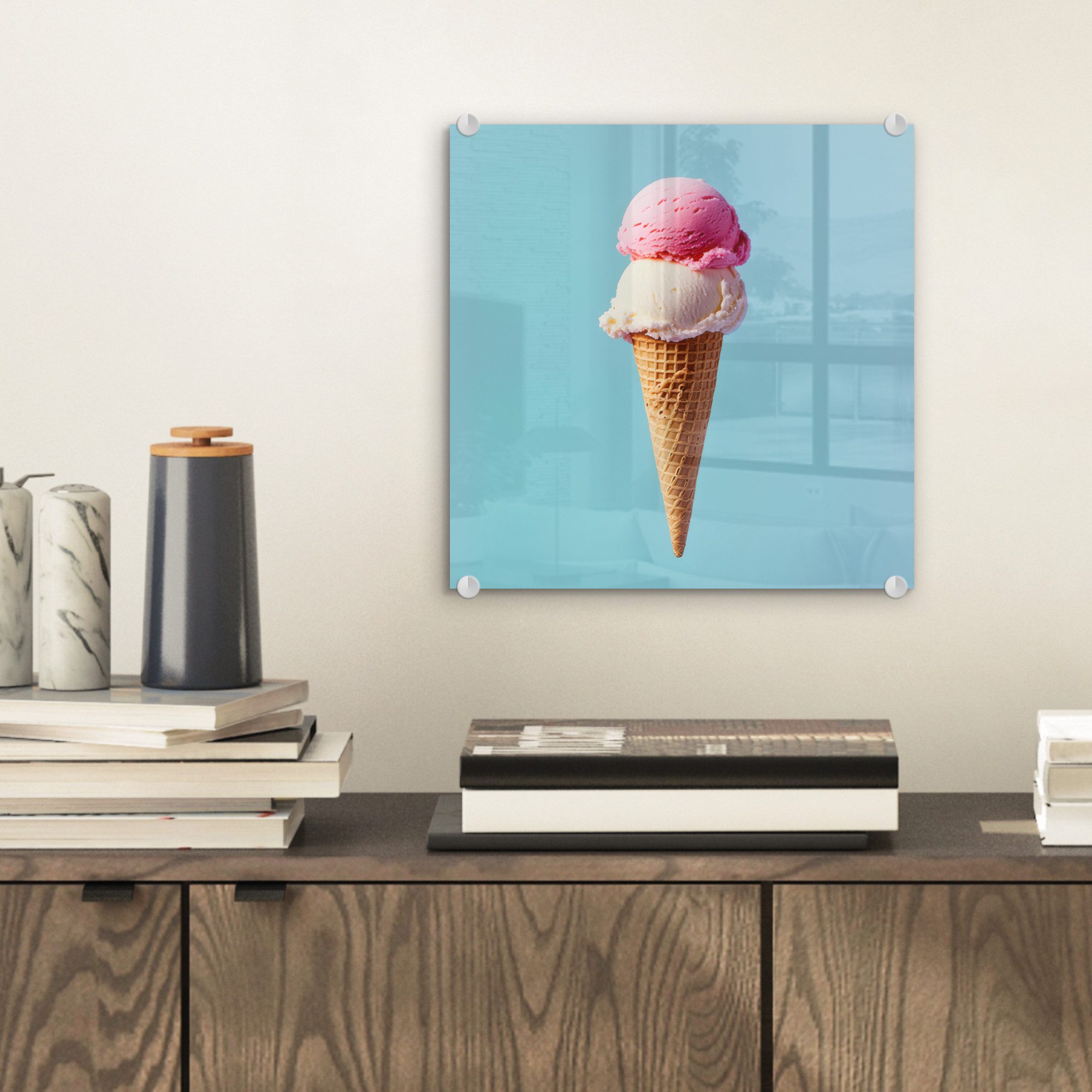MuchoWow Acrylglasbild Schaufel Eiscreme - Kegel günstig online kaufen