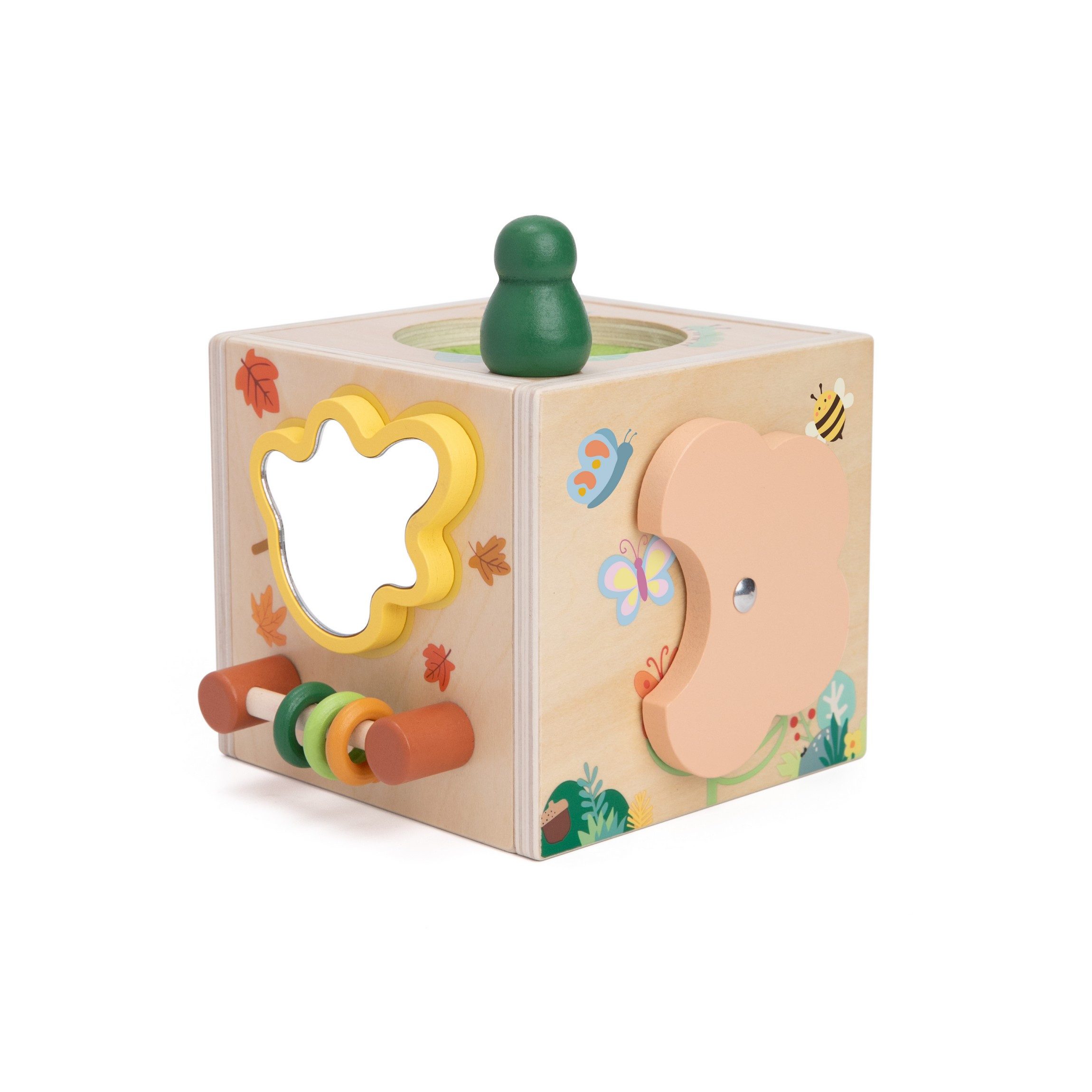 Classic World Steckspielzeug Classic World - Steckwürfel Garten - 17,5x15,3x12,5 cm - 18M+