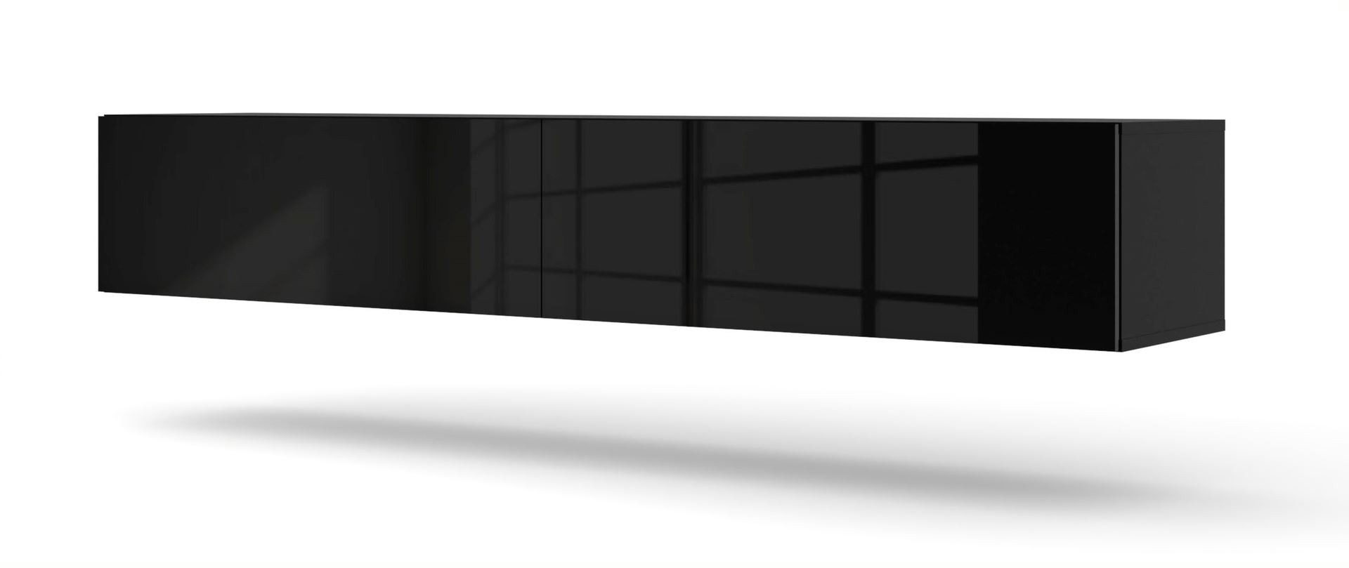 Raumhirsch Furniture Lowboard TV Schrank, RTV Möbel, Wohnmöbel (Maße: 180 x 40 x 30 (H) cm, 2 Klappen), Hochglanz, Stabile Konstruktion, Einfache Selbstmontage – Bild 2 von 4