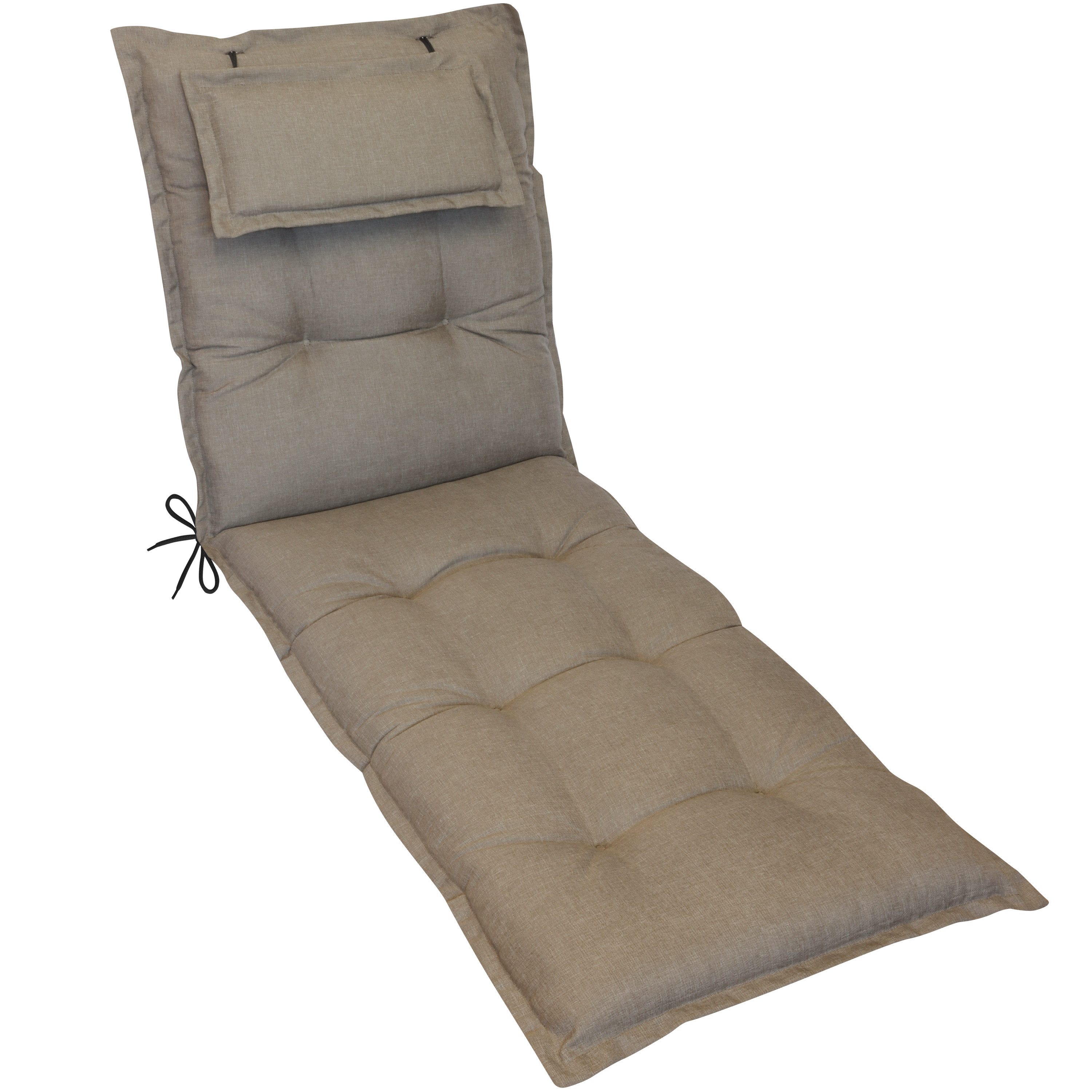Herlag Liegenauflage Ava Polster für Gartenliege 190x60x9cm extra dick Kopfpolster, (1 St), SunGuard Liegepolster mit starkem UV- & Fleckschutz, Taupe