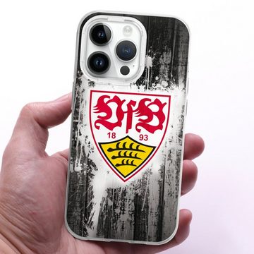 DeinDesign Handyhülle VfB Stuttgart Offizielles Lizenzprodukt VfB Stuttgart Splash, Apple iPhone 14 Pro Silikon Hülle Bumper Case Handy Schutzhülle
