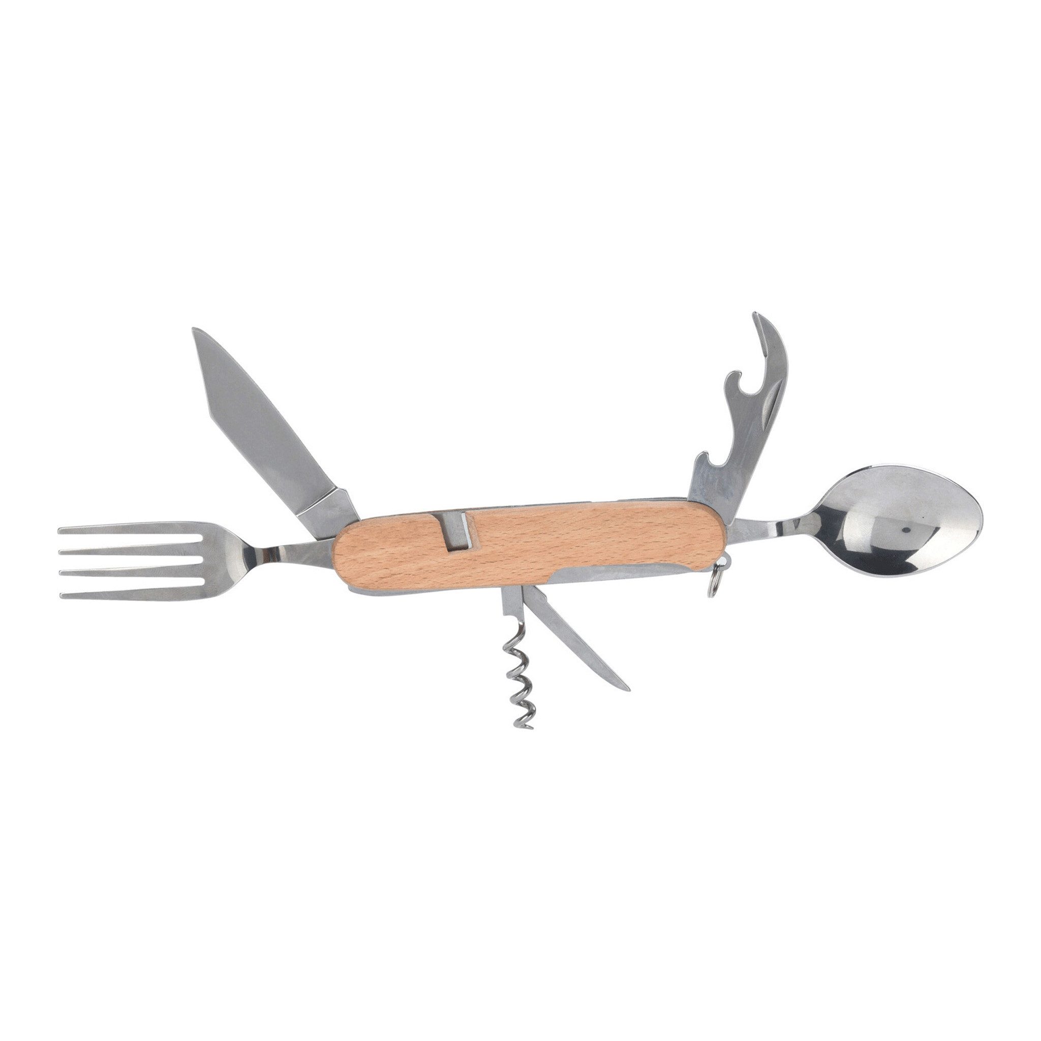 Redcliffs Outdoor Taschenmesser, Taschenmesser Edelstahl 11cm mit Tasche Holzgriff und 8 Funktionen