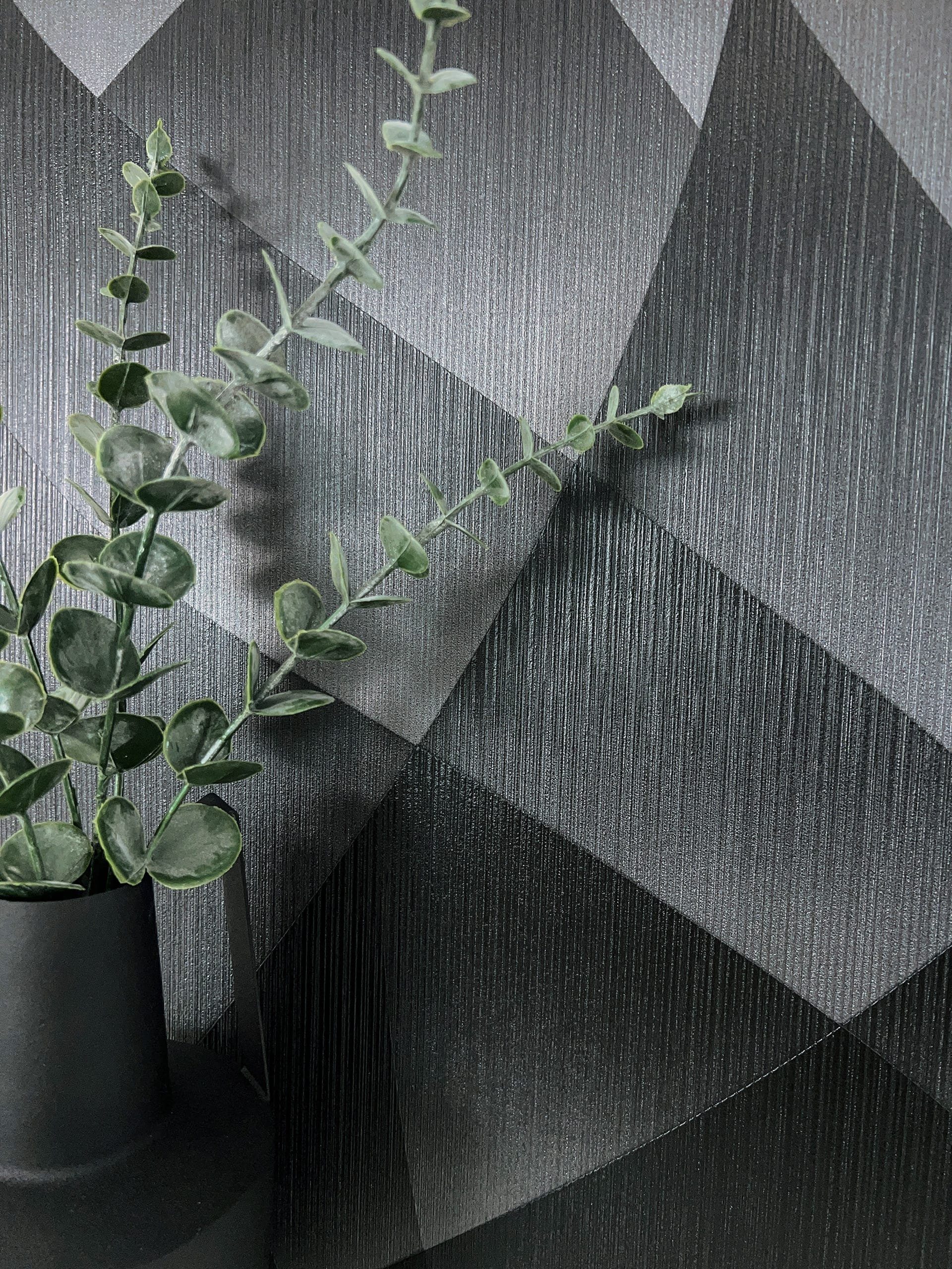 Newroom Vliestapete, Schwarz Tapete Modern Grafik günstig online kaufen