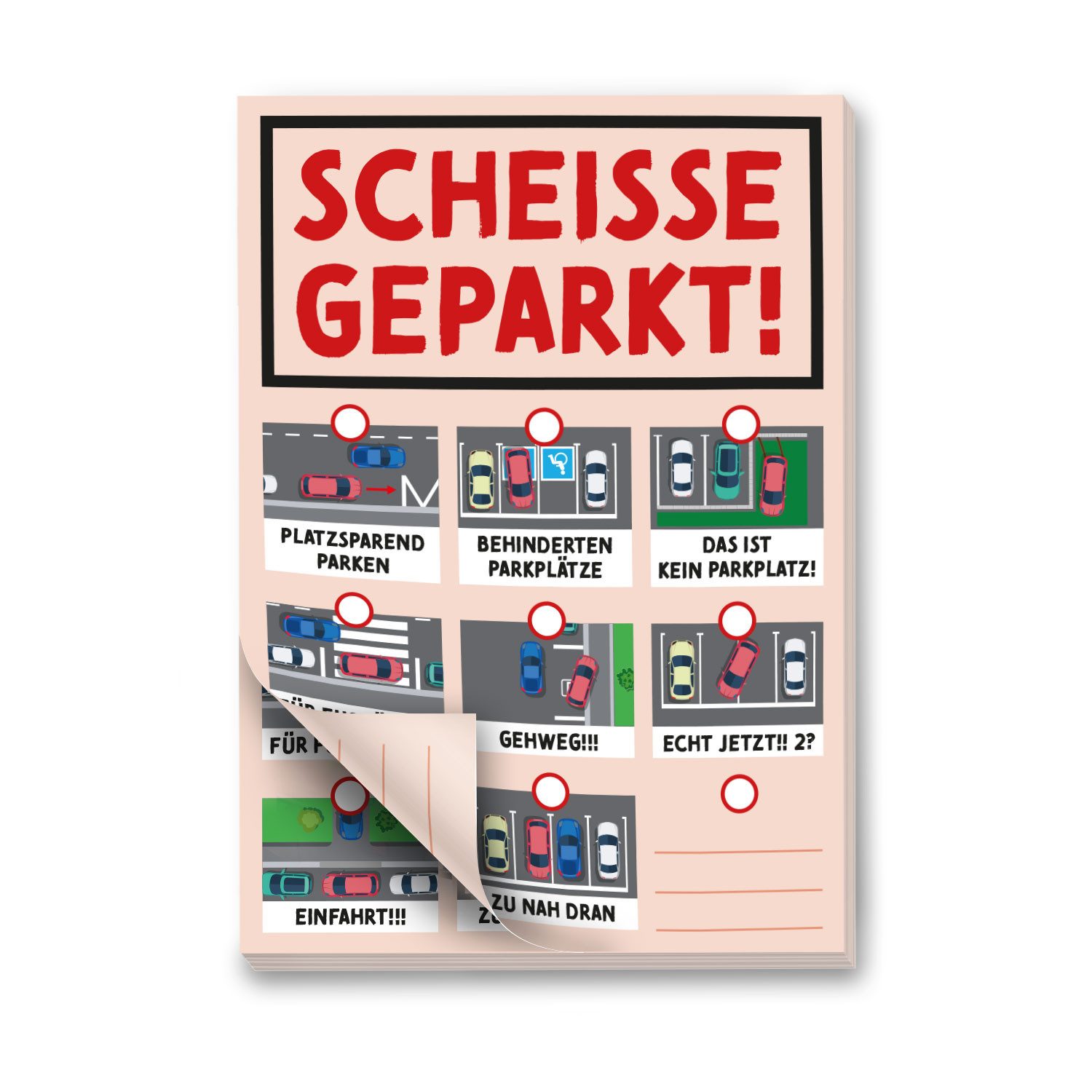 iSecur Notizblock Notizblock Scheiße geparkt!