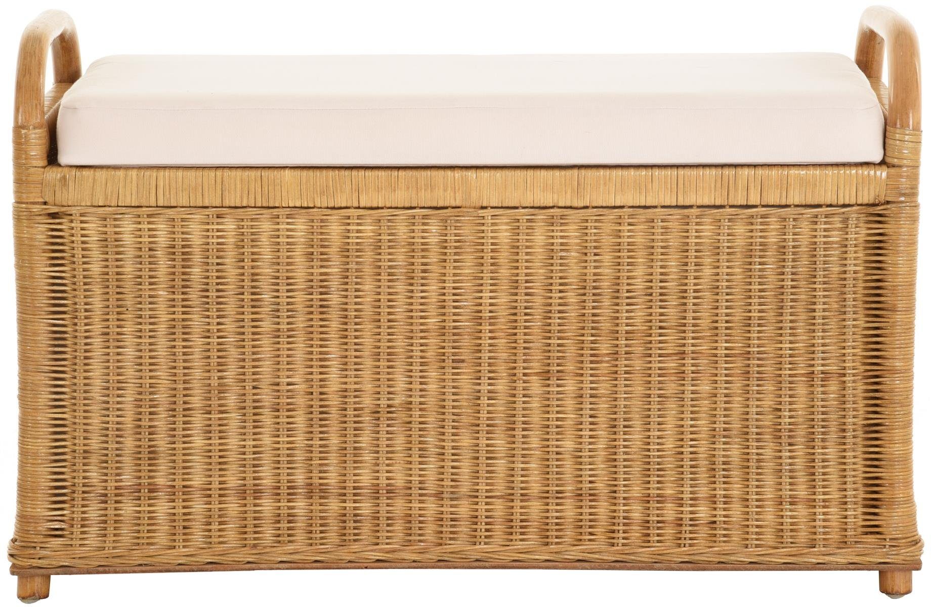 Krines Home Sitzbank Rattan Bank Sitzbank Sitzhocker mit Stauraum gepolster günstig online kaufen