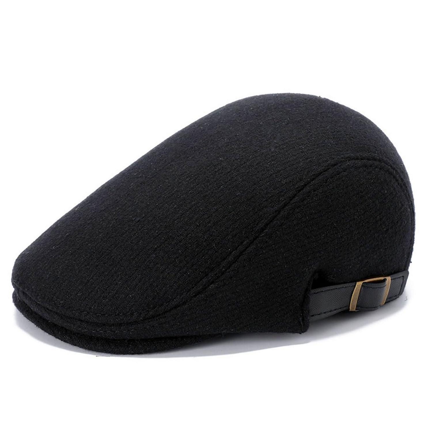 Schiebermütze Schiebermütze Herren Schirmmütze Flatcap Baskenmütze Barett Schwarz