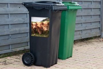 MuchoWow Wandsticker Schweine - Groß - Tiere (1 St), Mülleimer-aufkleber, Mülltonne, Sticker, Container, Abfalbehälter