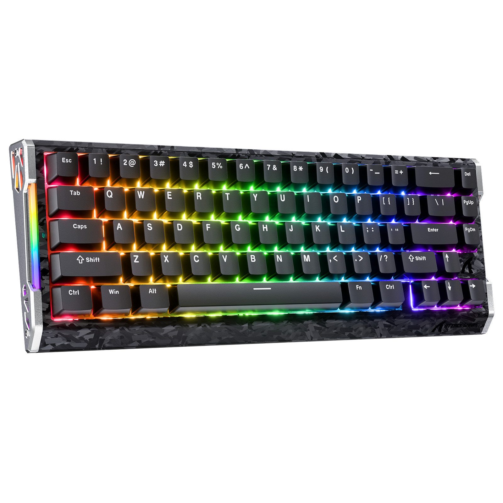 ATTACK SHARK R68 HE 8000Hz Kohlefaser Rapid Trigger Gaming-Tastatur, 0,005mm RT Gaming-Tastatur (CNC-Aluminium,60% RGB Kabelgebunden Hall-Effekt Magnetische Tastatur)