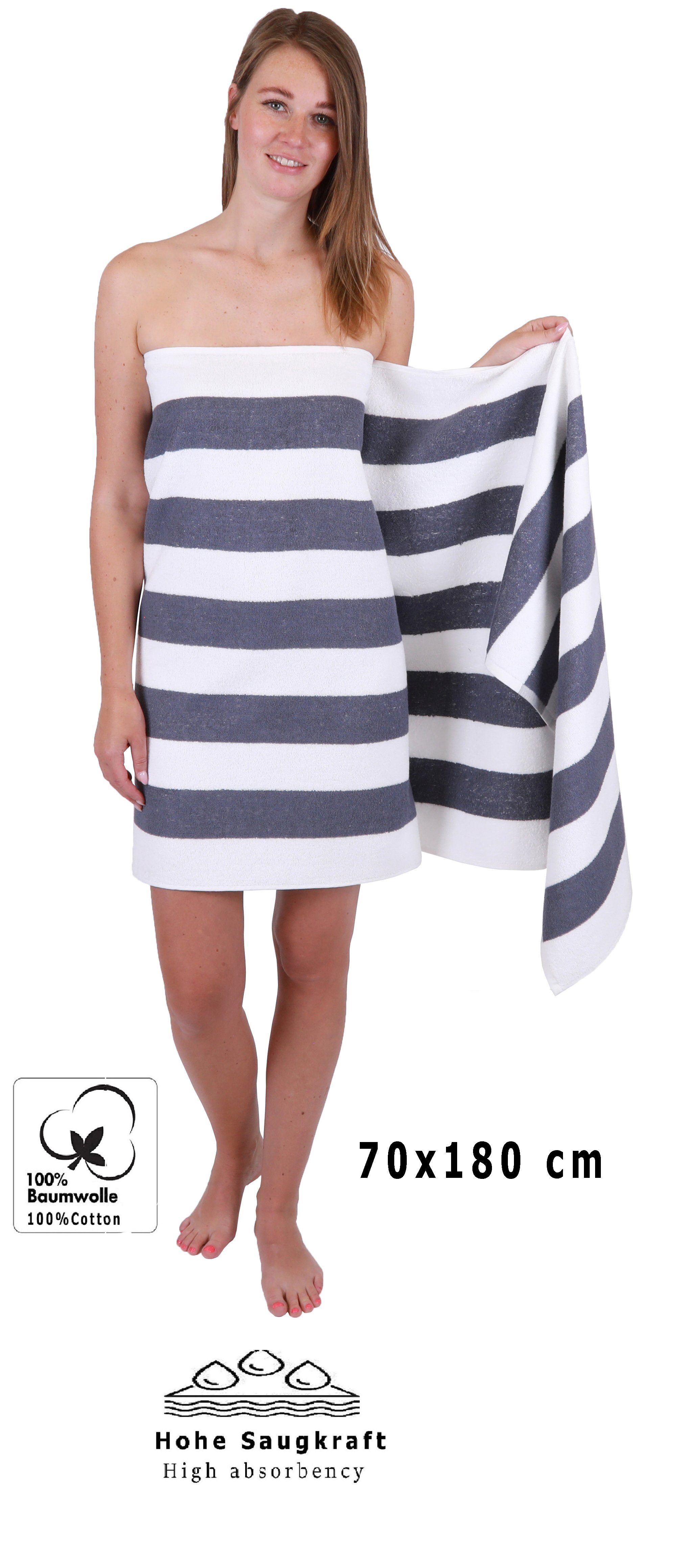 Betz Saunatuch Badetuch XXL Berlin mt Streifen Größe 70 x 180 cm, 100% Baumwolle (1-St)