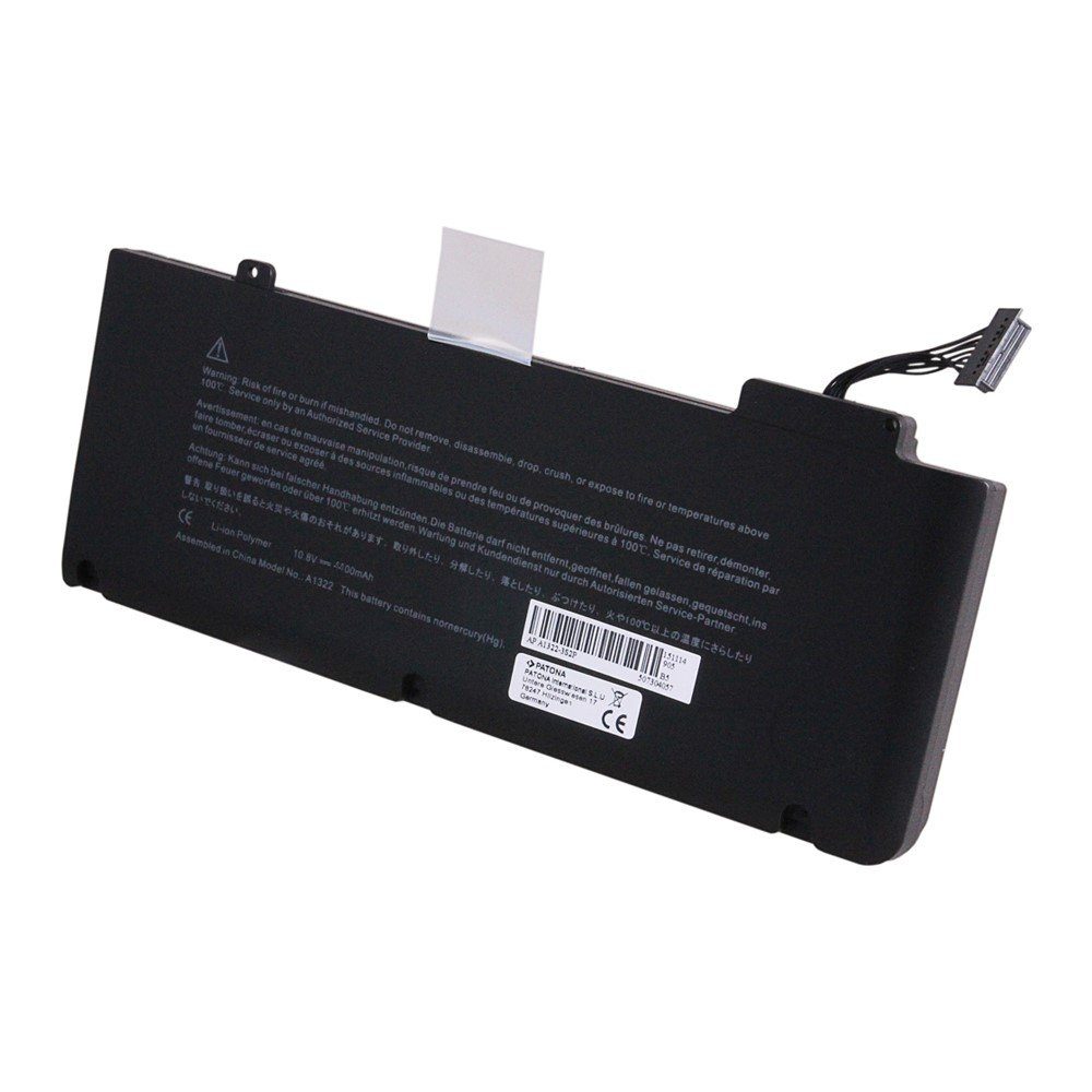 Patona Akku Apple A1322 MacBook Pro 13" A1278 Mid 2009 2010 2011 Late 2012 Laptop-Akku Polymer 5800 mAh (11,1 V), Ersatzakku
