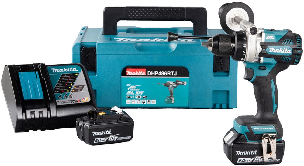 Makita Akku-Schlagbohrschrauber DHP486RTJ, (Set), inkl. 2 Akkus 18V / 5,0 A günstig online kaufen