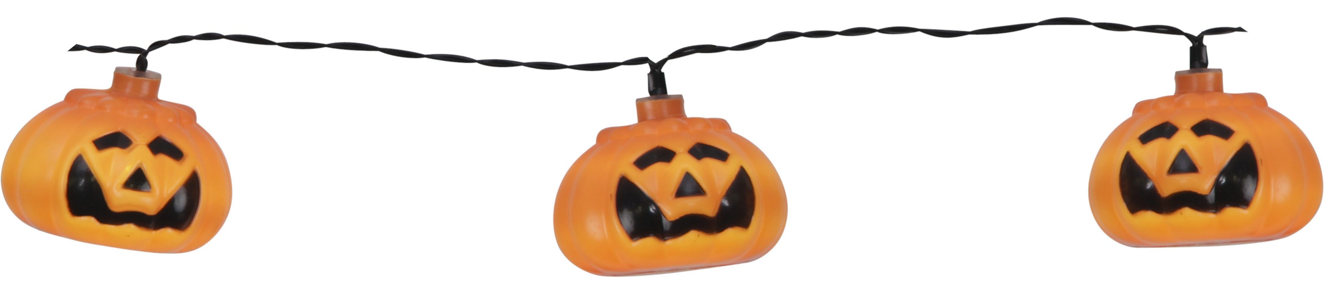STAR TRADING LED-Lichterkette Halloween, 8-flammig, kaltweiße LEDs, outdoor, Batterie, Timer, ca. 210 cm Länge