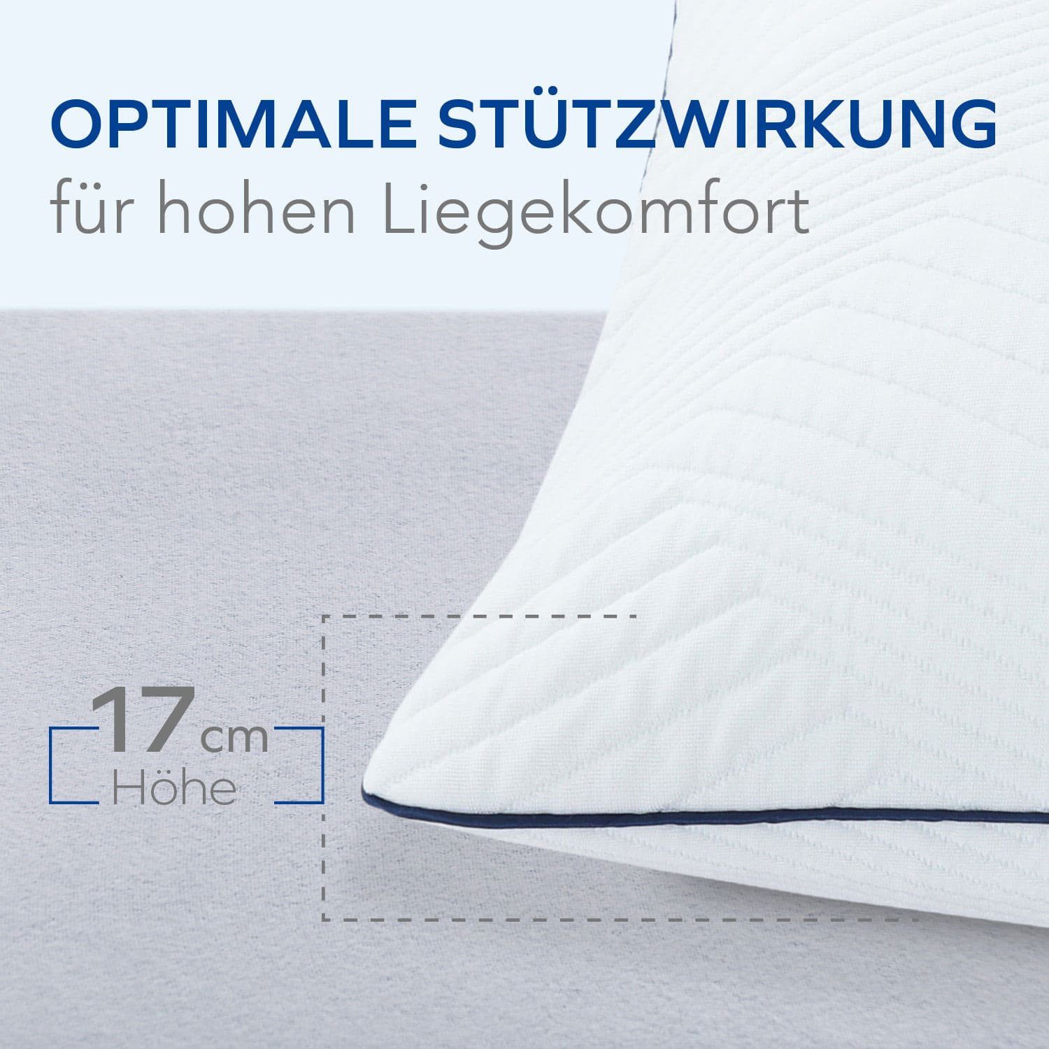 MLILY Kopfkissen »Lono« XXL, 80x40 cm, Füllung: lockere Schaumstoff-Flocken, Rückenschläfer, Seitenschläfer, Bauchlage, Bezug aus 100% recyceltem Seaqual-Garn – Bild 4 von 5