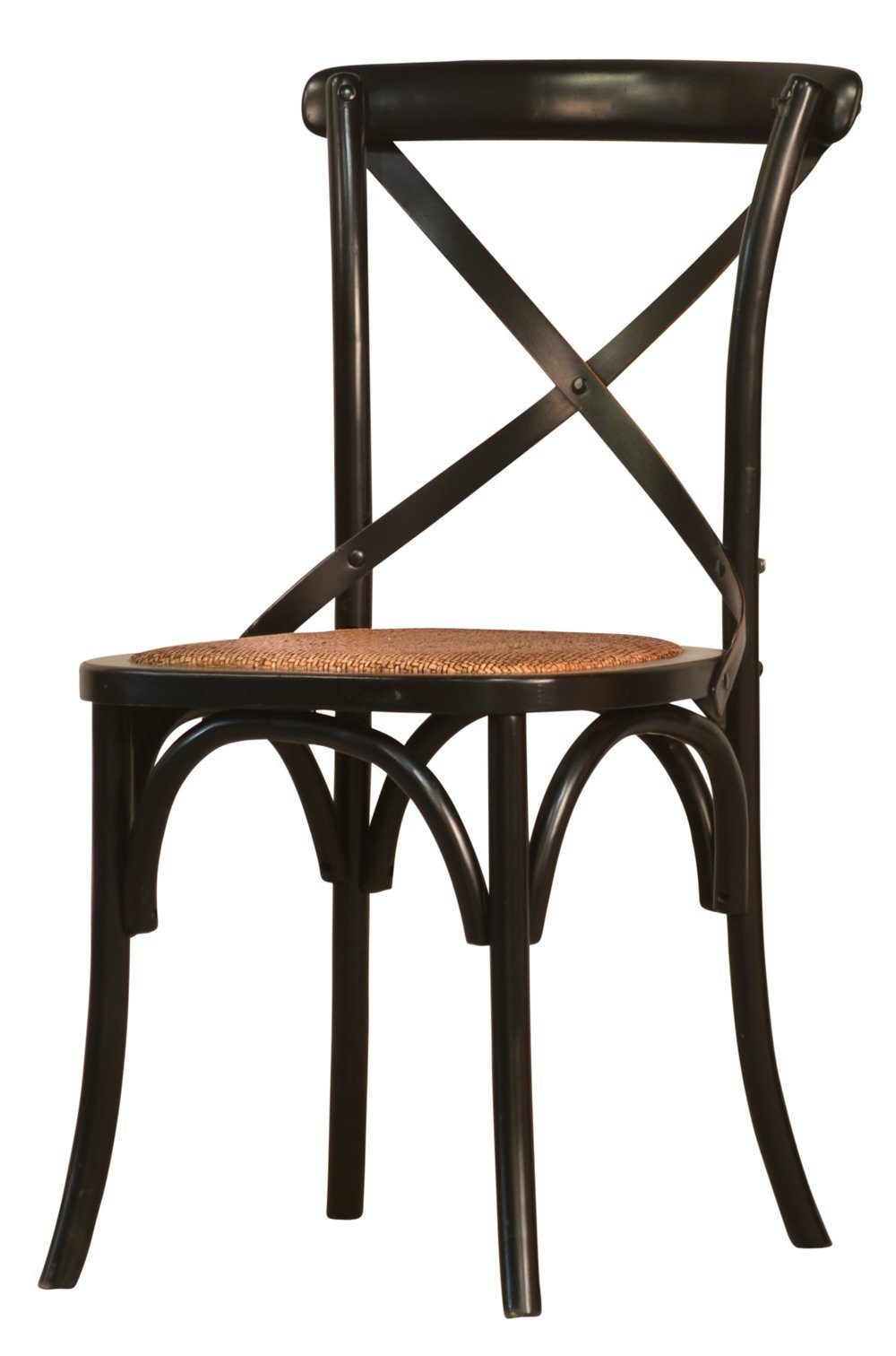 Kai Wiechmann 4-Fußstuhl bequem & Designklassiker, Melange, Wiener Armlehnen, Esszimmerstuhl Wiener schwarz Thonet-Stil Stuhl im robust ohne Geflecht