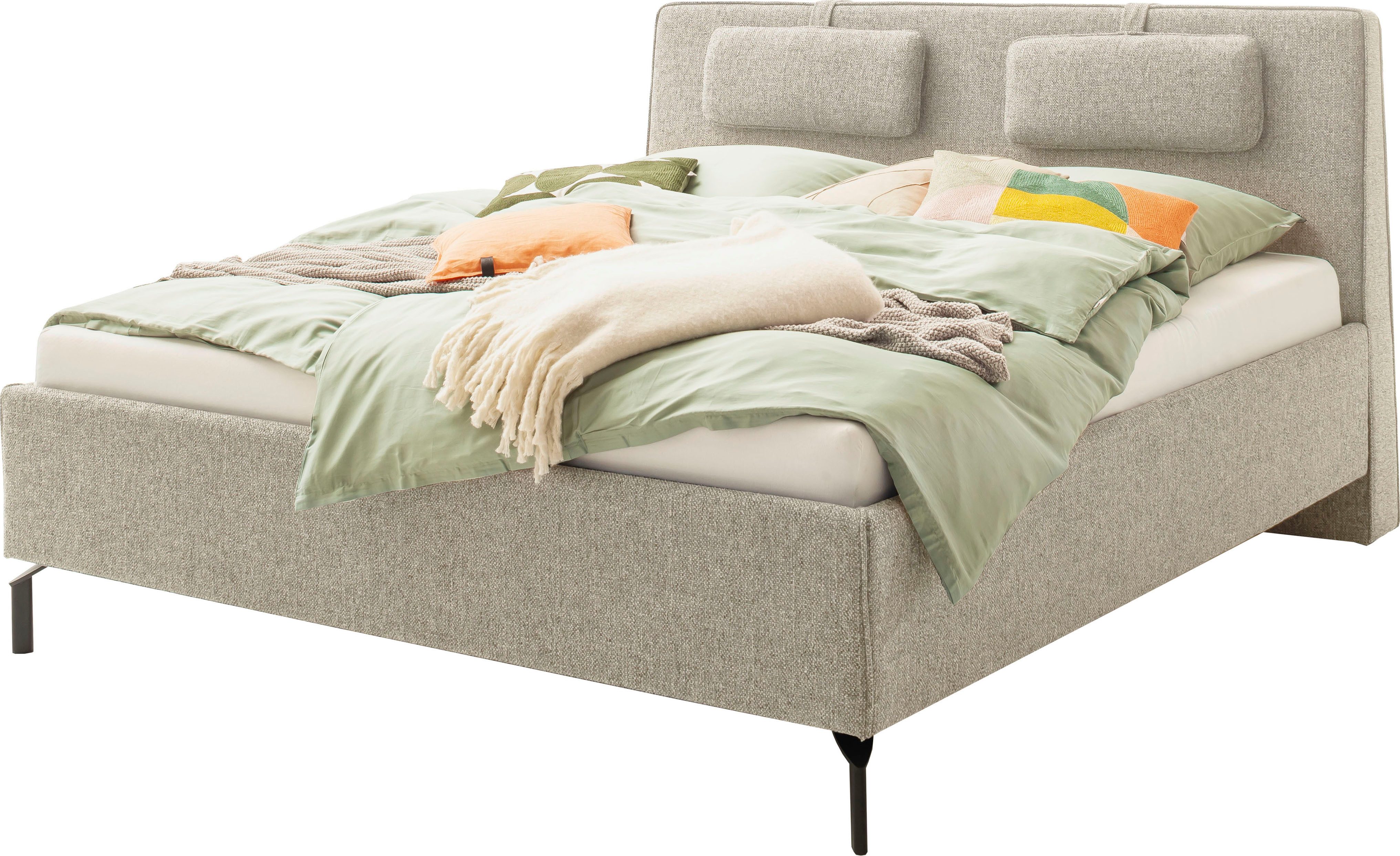 SCHÖNER WOHNEN-Kollektion Polsterbett MADRID wahlweise mit Bettkasten, erhältlich in der Größe 180x200cm, wahlweise mit schwarzen Metallfüßen oder Holzfüßen