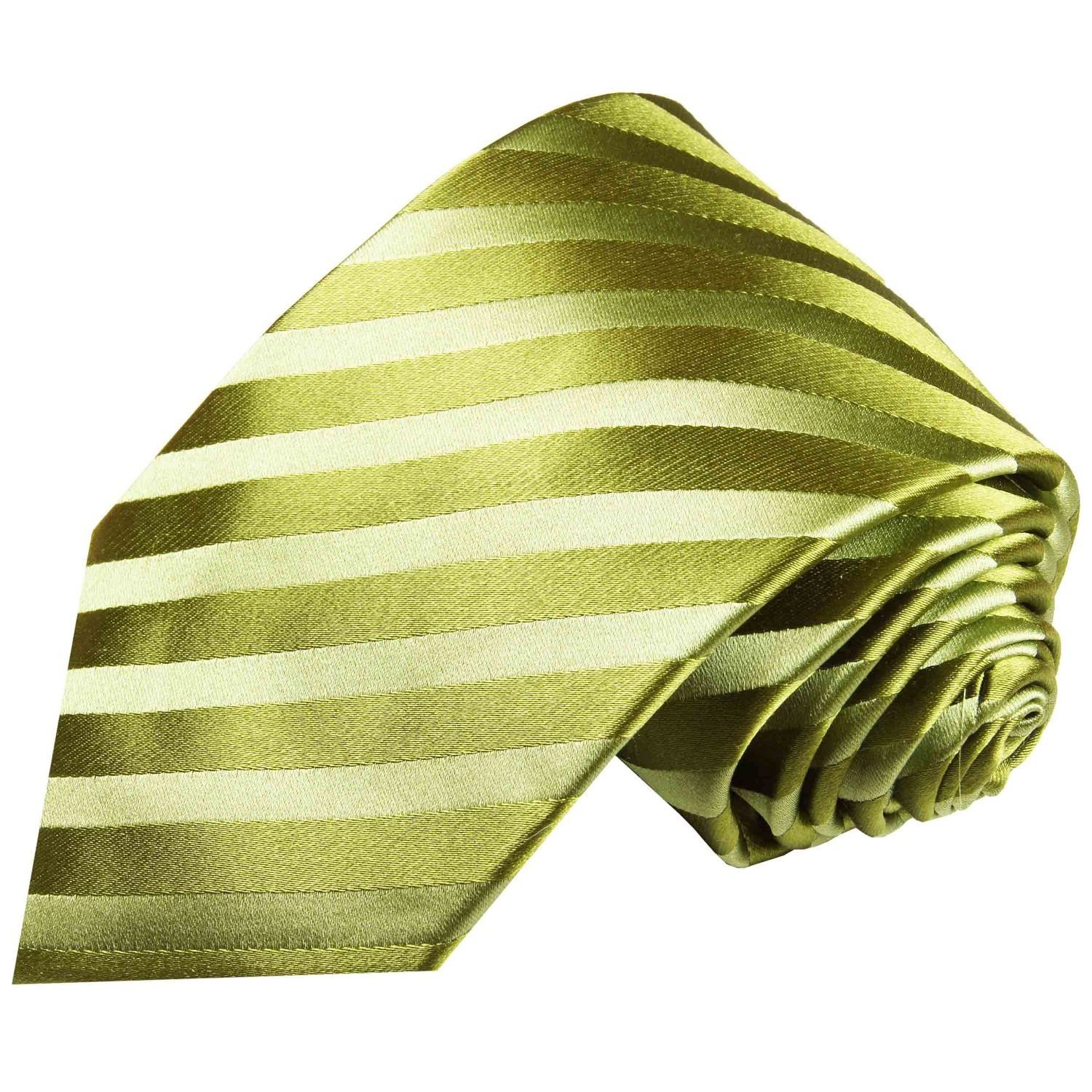Paul Malone Krawatte grün 984 Schmal Seide 100% (6cm), Seidenkrawatte gestreift Herren Moderne