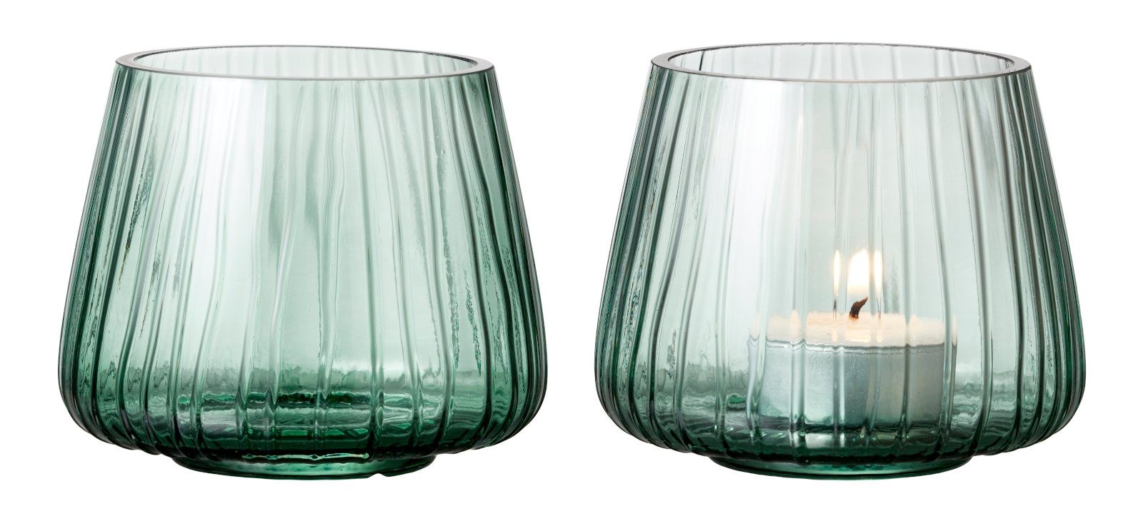 Bitz Teelichthalter Kusintha Teelichthalter grün 7,5 cm Set 2, Teelichthalter Kusintha 7,5 cm 2 Stck. Grün Glas