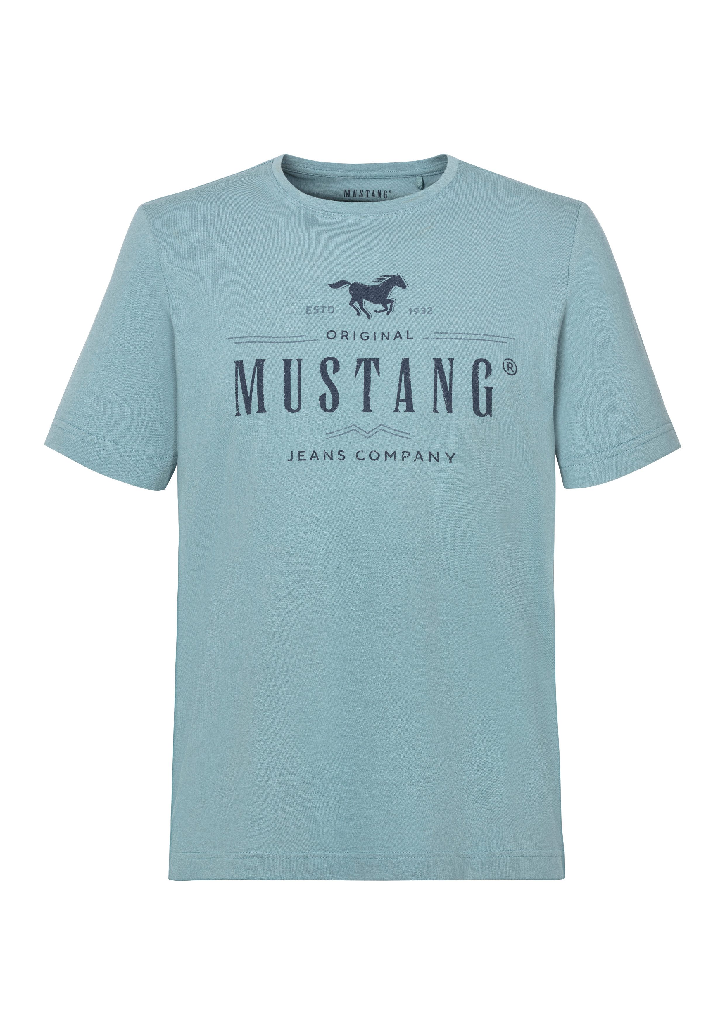 MUSTANG T-Shirt MU Style Alex C Print Kurzarm-Design, bequeme Passform, bedruckte Optik