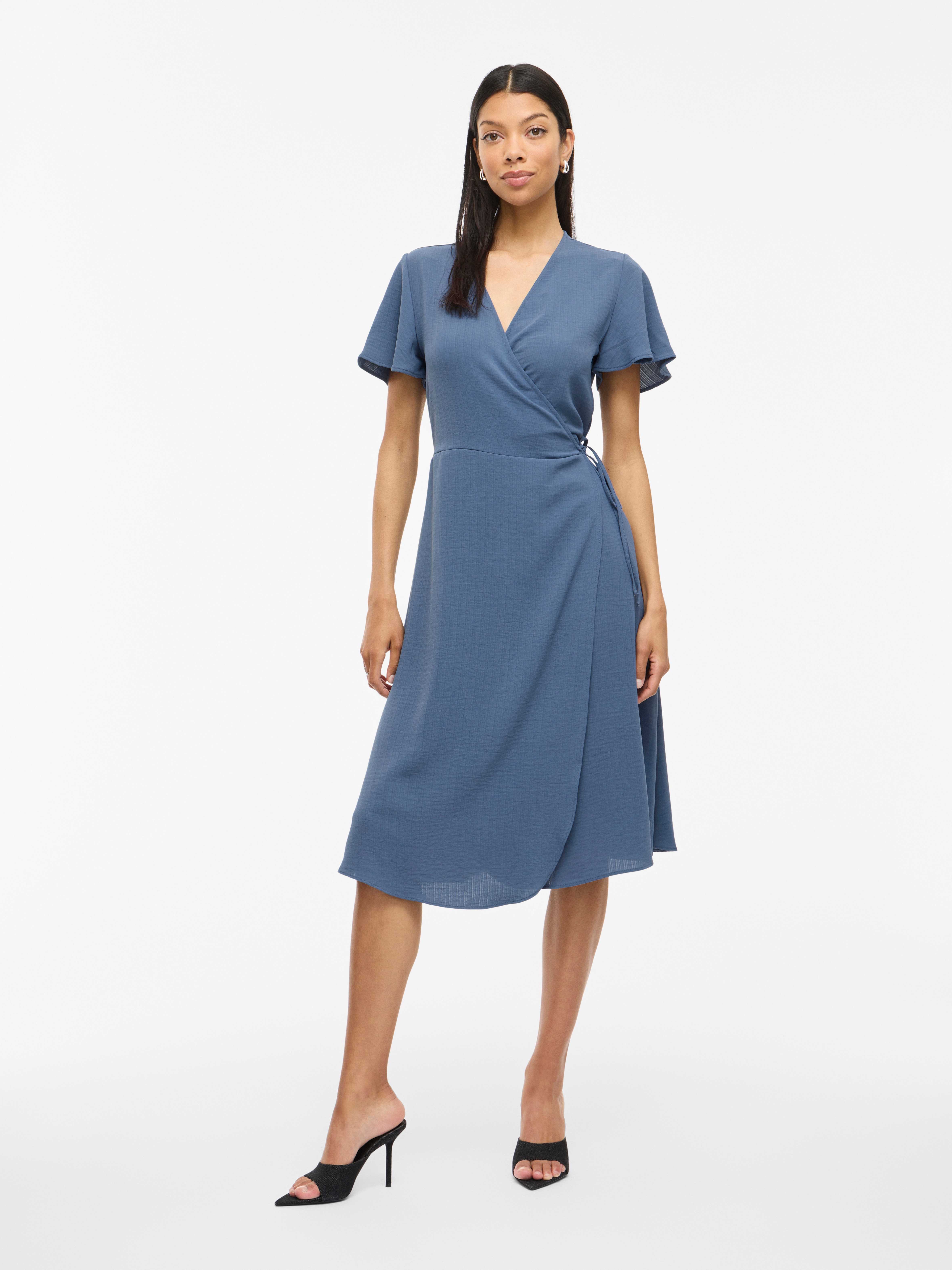 Vila Wickelkleid VILOVIE S/S WRAP MIDI DRESS - NOOS Sommerkleid günstig online kaufen