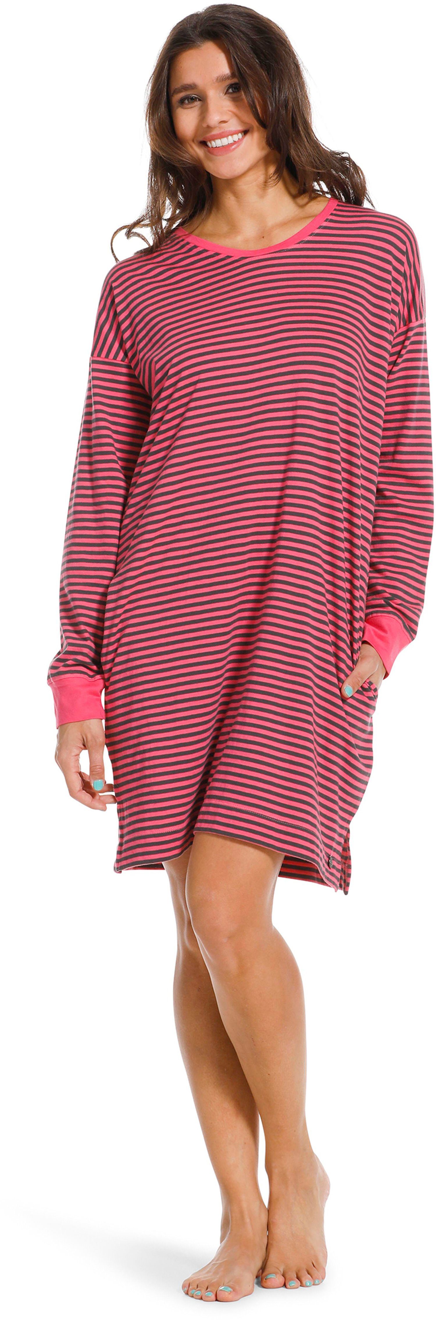 Rebelle Nachthemd Damen Nachthemd pink (1-tlg) Baumwolle