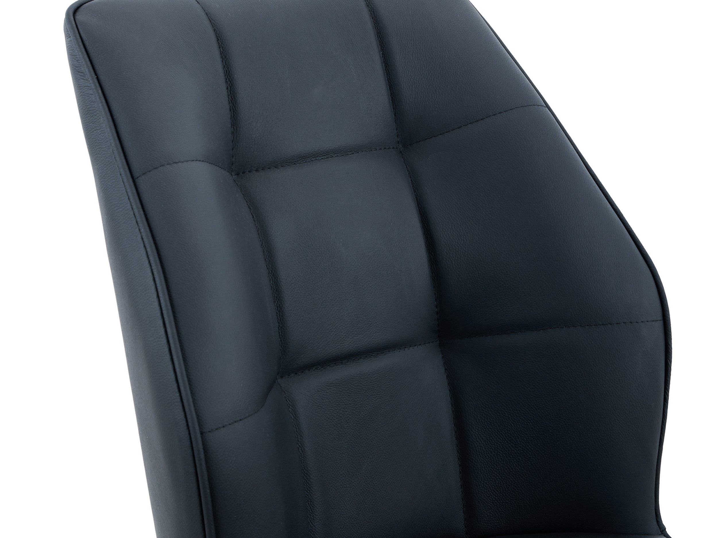 Massivart® Polsterstuhl Echtleder drehbar 360 Grad / Esszimmerstuhl »BRAGA«, mit Nivellierung · Metallgestell schwarz pulverbeschichtet – Bild 4 von 5