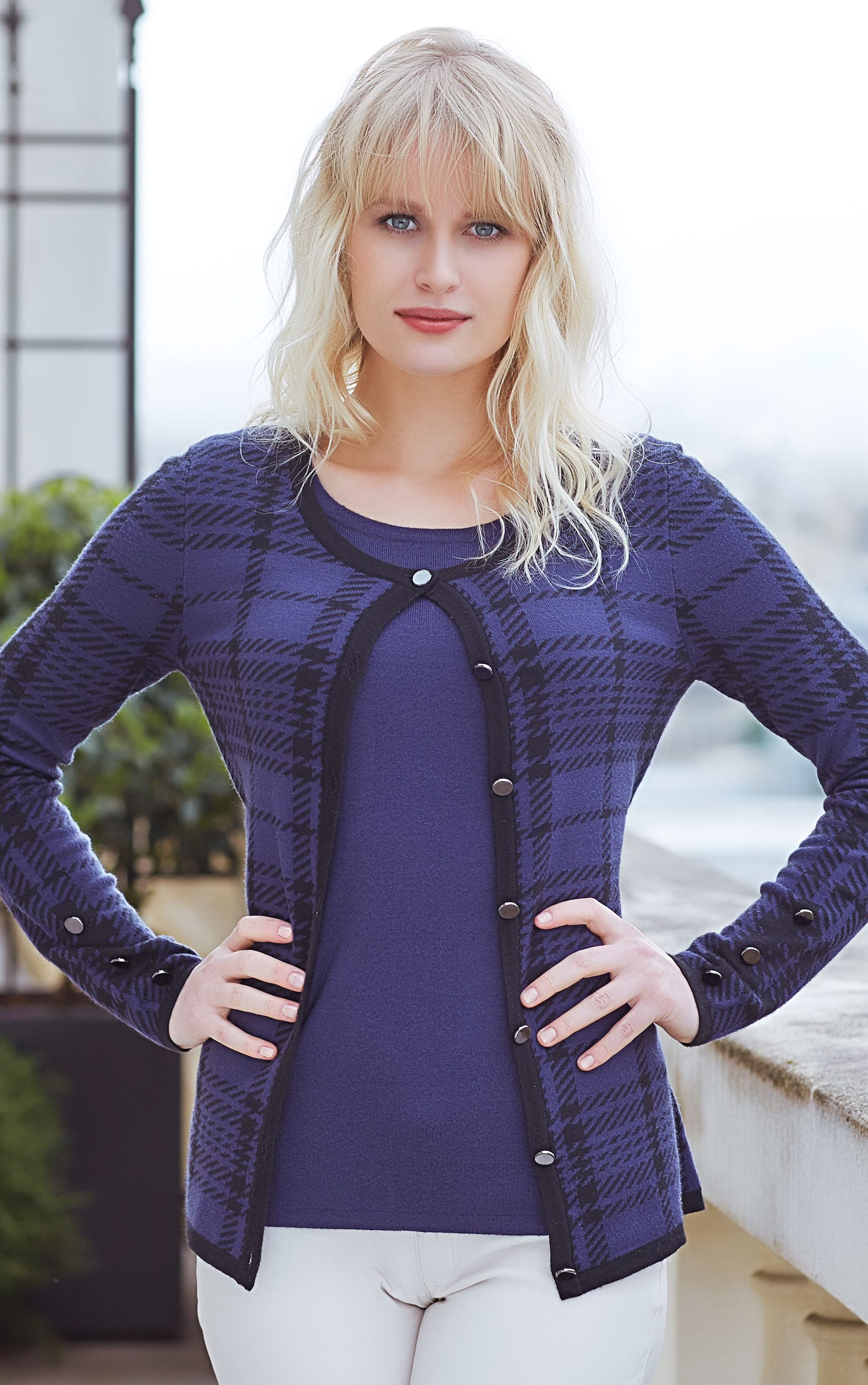 Passioni Cardigan mit einem dunkelblauen und günstig online kaufen