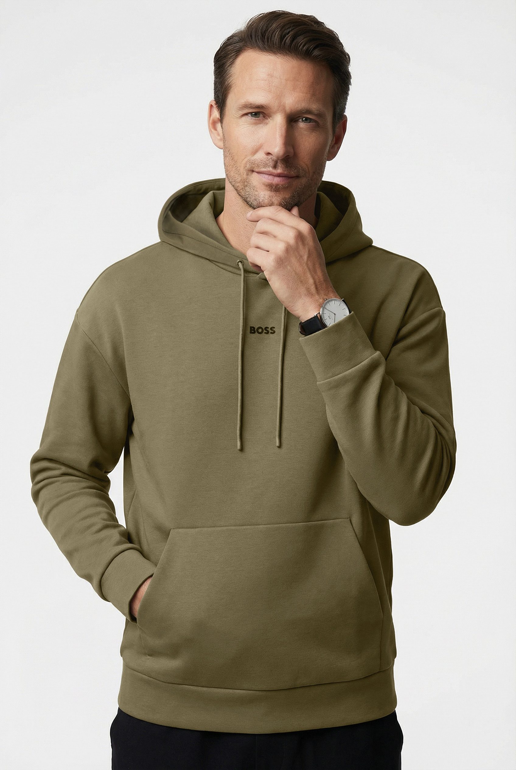 BOSS GREEN Kapuzensweatshirt Sly Zone Kapuze mit Kordelzug, Regular Fit, Kängurutasche