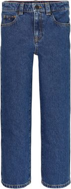 Tommy Hilfiger 5-Pocket-Jeans GIRLFRIEND MID BLUE Kinder Kids Junior MiniMe,mit Leder-Brandlabel am hinteren Bund