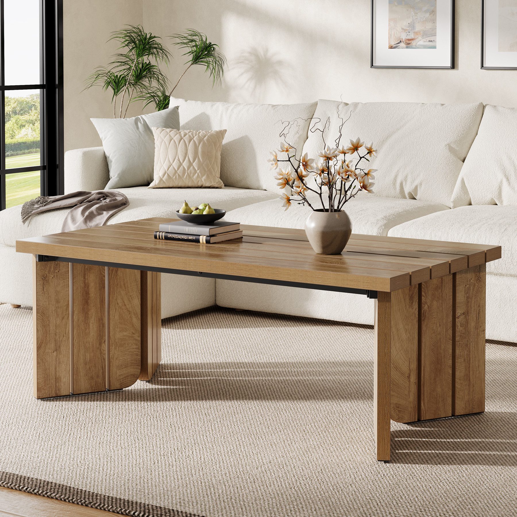 Tribesigns Couchtisch 120 cm Wohnzimmertisch, Großer günstig online kaufen