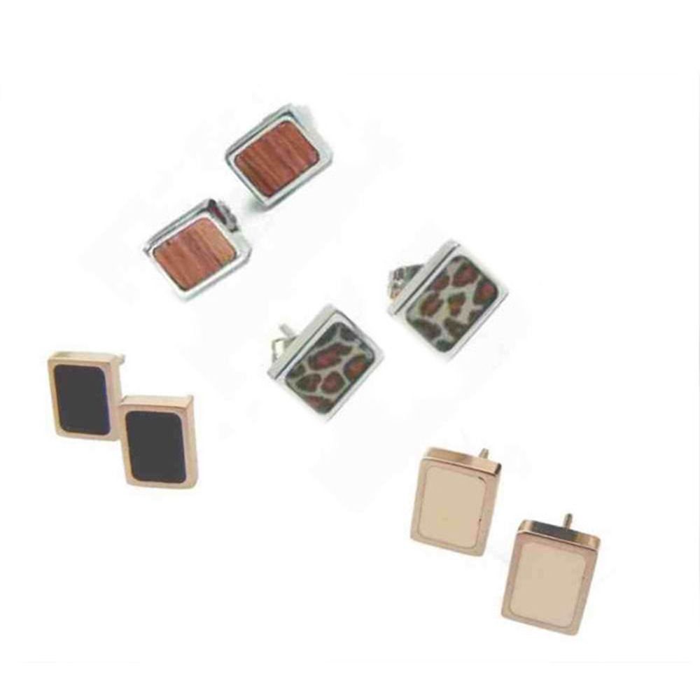 Vivance Ohrstecker-Set Perlmutt Holz Ohrstecker Set, mit Holz-Einlage und Leopardenmuster