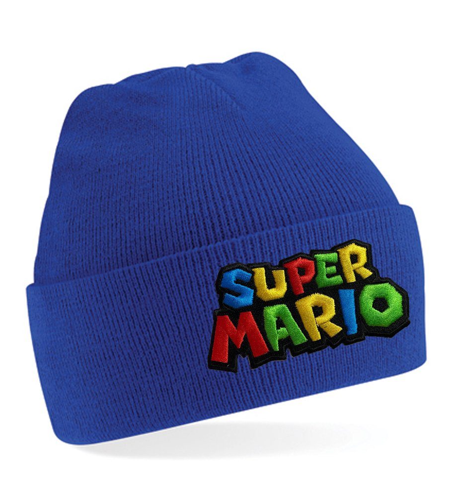 Blondie & Brownie Beanie Unisex Erwachsenen Mütze Super Mario Yoshi Luigi Stick Royalblau