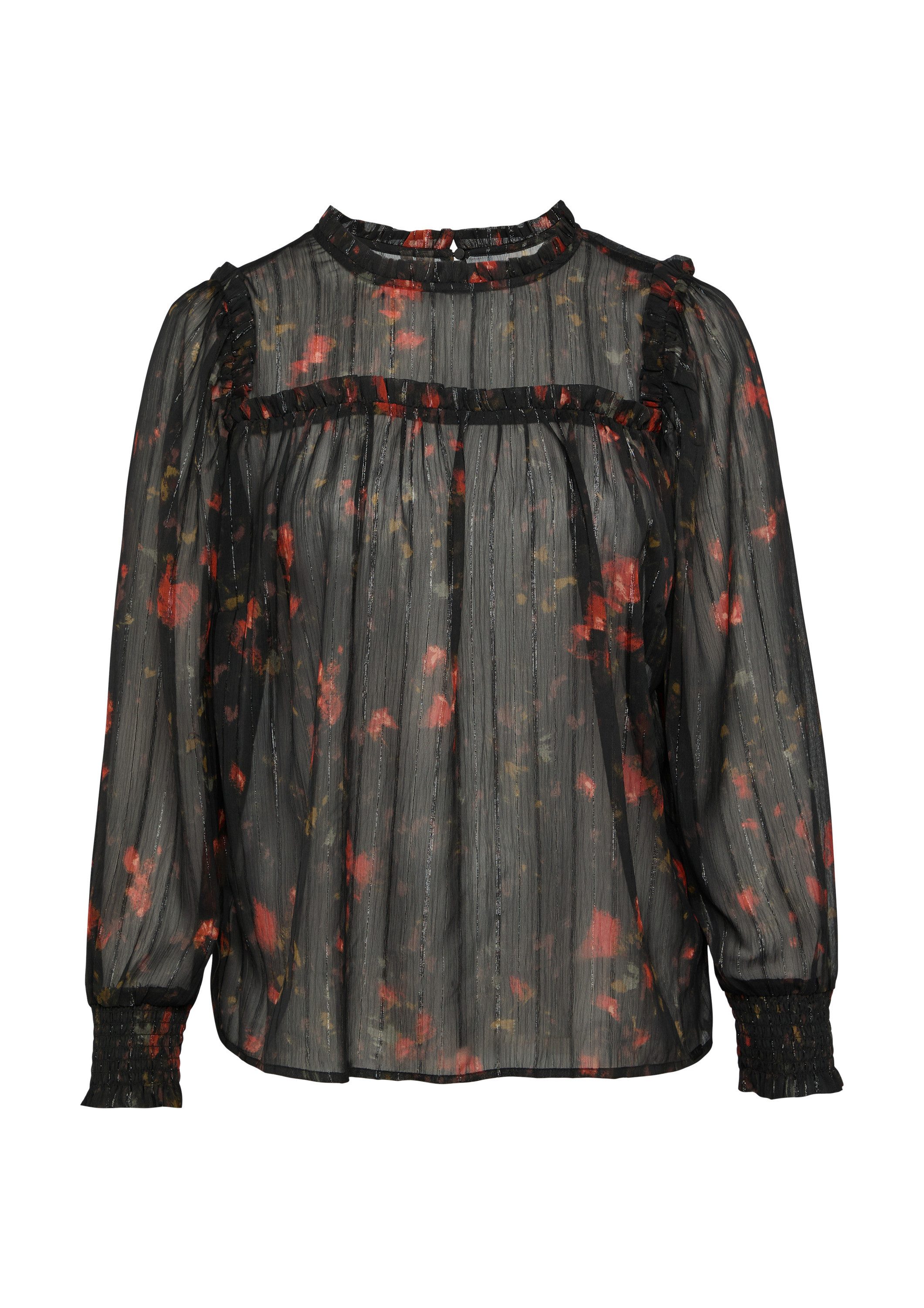QS Langarmbluse Bluse Transparente Chiffon-Bluse mit günstig online kaufen