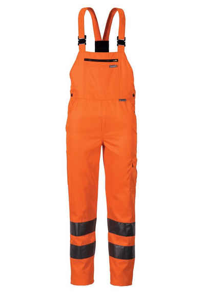 Planam Arbeitslatzhose Latzhose Warnschutz uni orange Größe 42 (1-tlg)