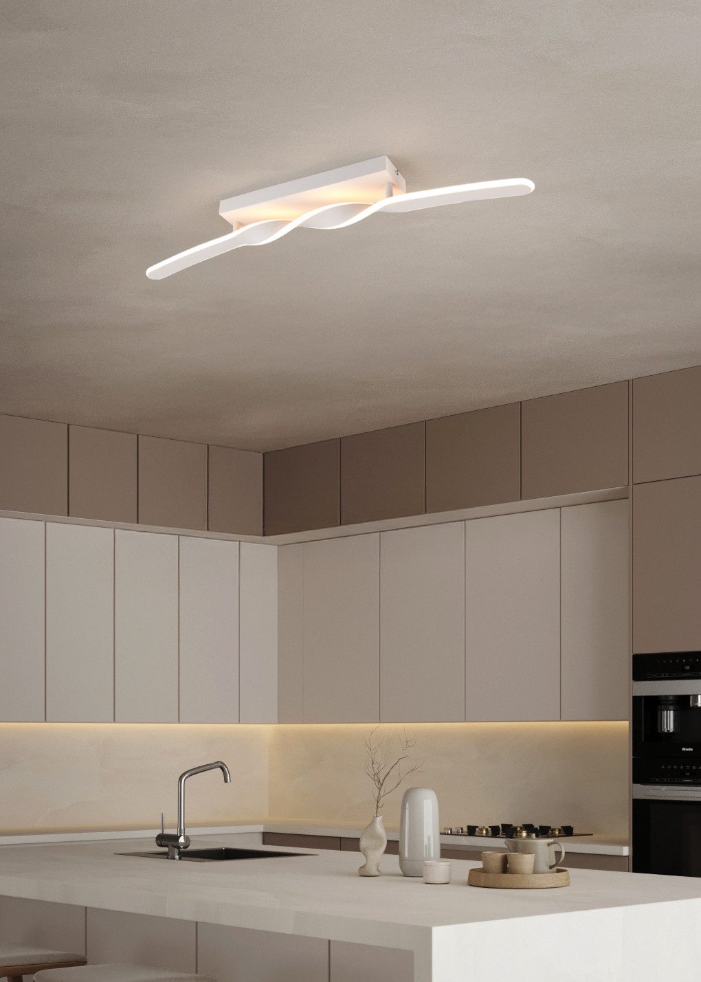 OTTO home LED Deckenleuchte ADELLA, LED Deckenlampe 20W 2500 Lumen CCT 2700-6500K Lichtfarbe, CCT - über Fernbedienung, Dimmfunktion, Memoryfunktion, Nachtlichtfunktion, mehrere Helligkeitsstufen, LED fest integriert, warmweiß - kaltweiß, Fernbedienung, dimmbar, Nachtlicht Memoryfunktion, Metall warm grey