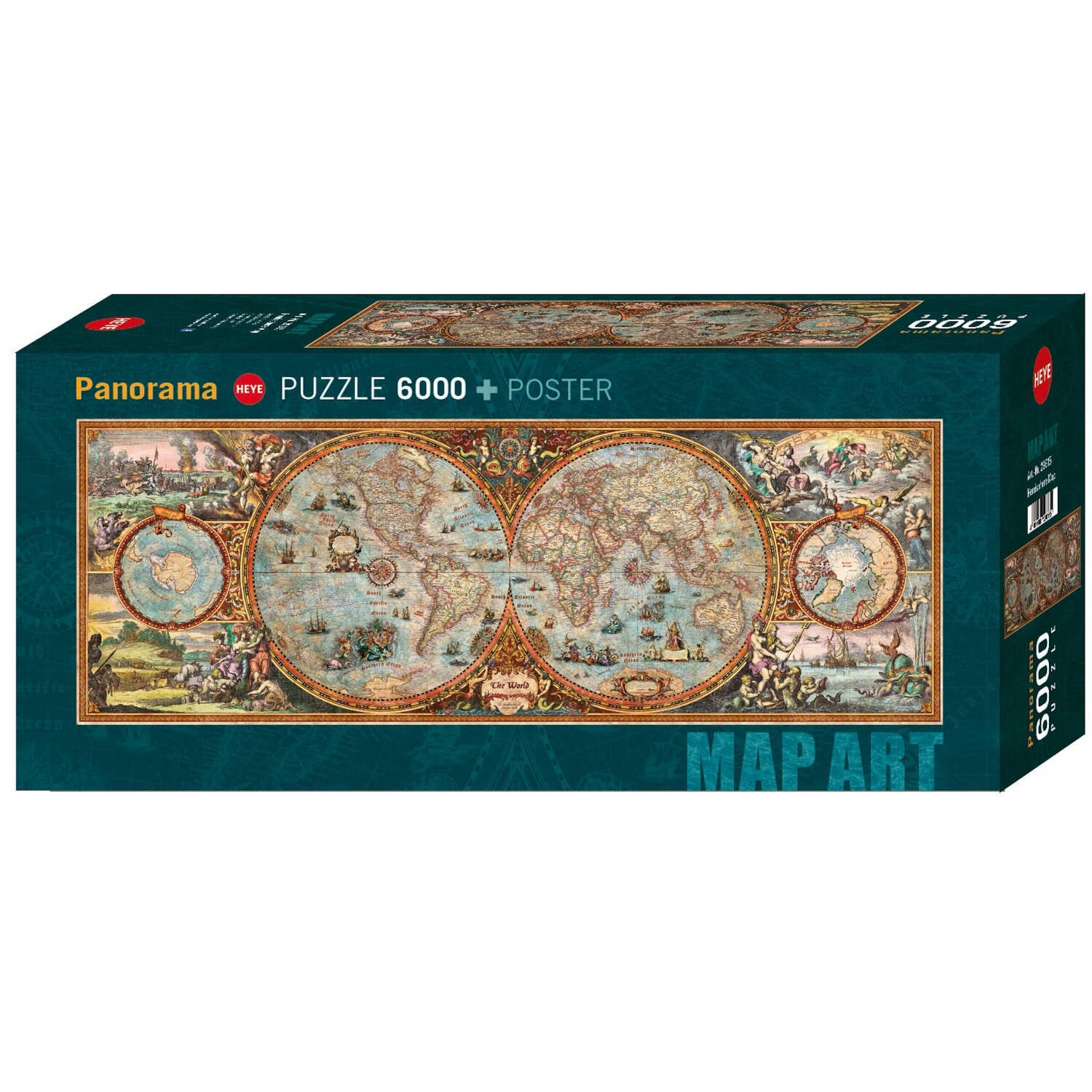 HEYE Puzzle Hemisphere Map, 6000 Puzzleteile