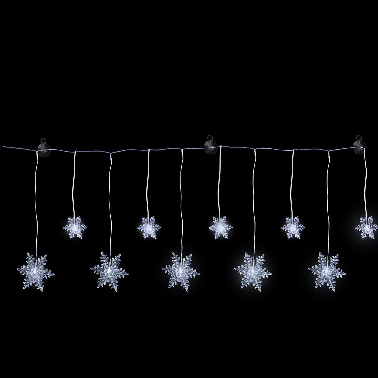 Mojawo Lichtervorhang Lichterkette Lichtervorhang Schneeflocke Beleuchtung 10 LEDs Batterie