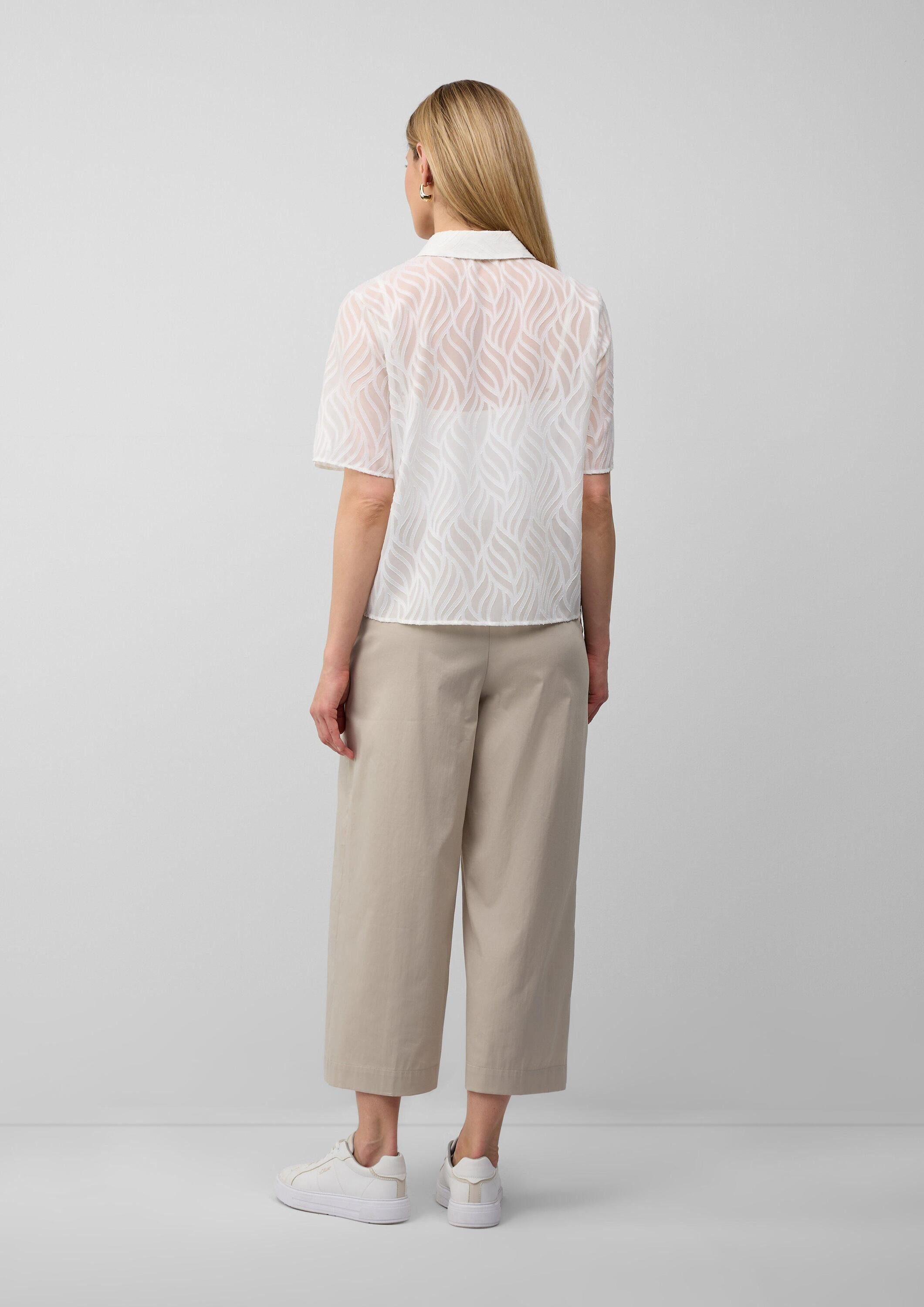 s.Oliver Kurzarmbluse Bluse Semitransparente Bluse mit Strukturmuster