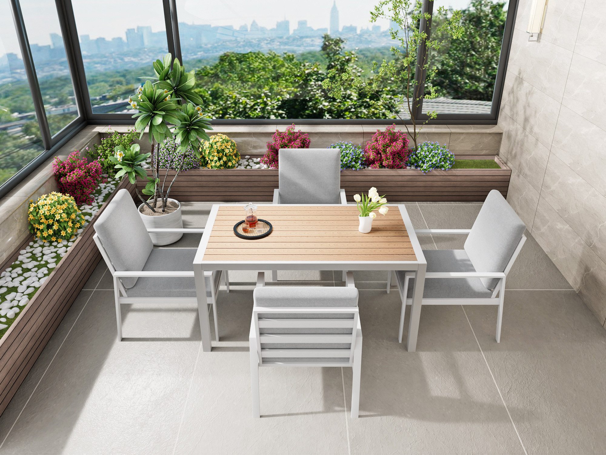 MeXo Gartenlounge-Set Lounge Gartenmöbelset Aluminium, (Garten günstig online kaufen