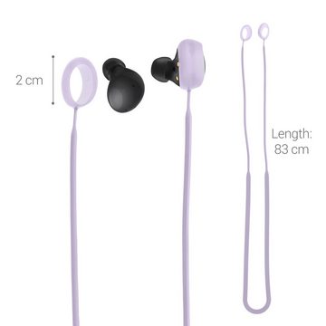 kwmobile 2x Halteband für Samsung Galaxy Buds 2 Headphones Headset-Halterung, (1-tlg., Kopfhörer Halter Band Strap in Weiß Lavendel)