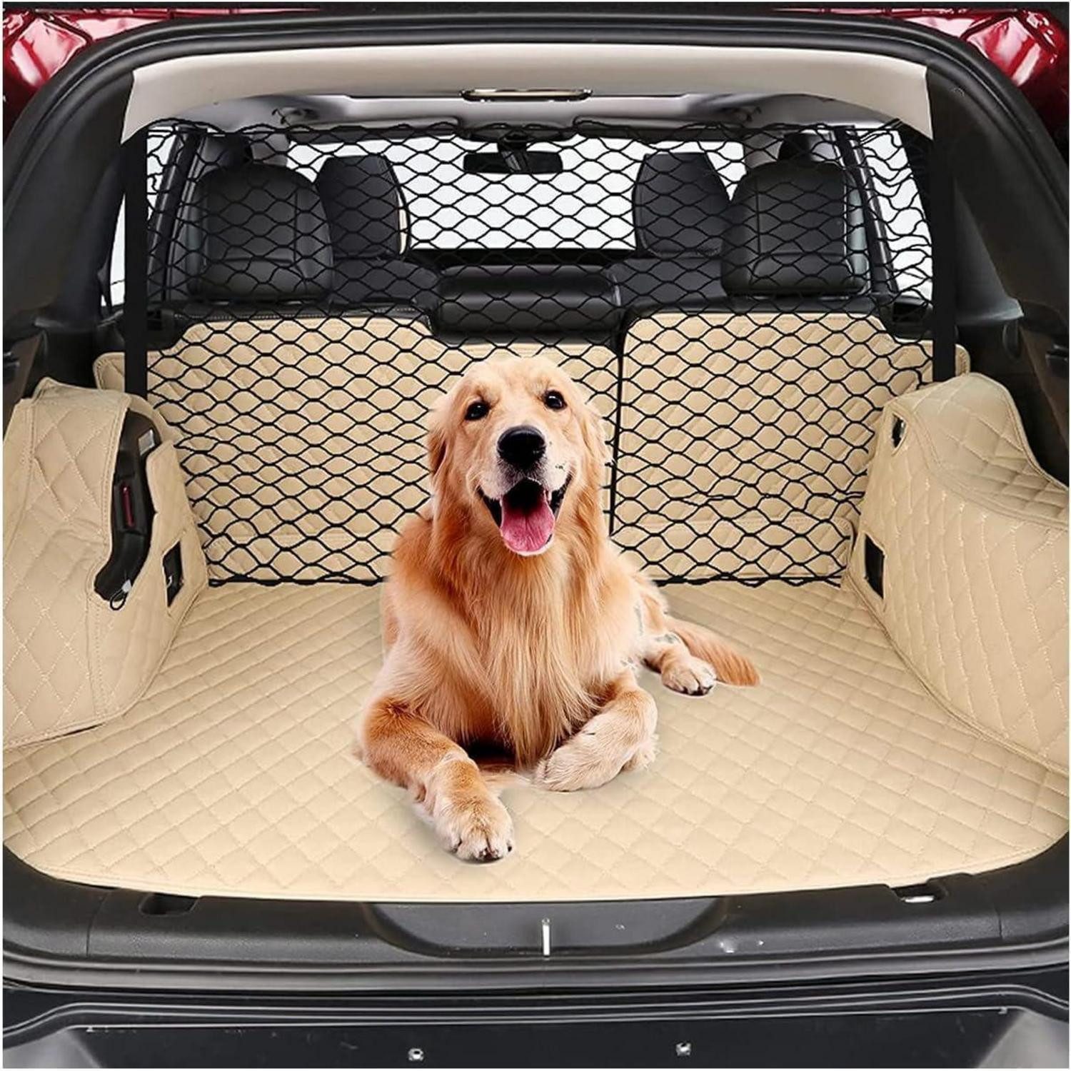 LuxusKollektion Tiersicherheitsnetz Hundegitter Auto Universal 120x70 cm 4 Haken Schwarz