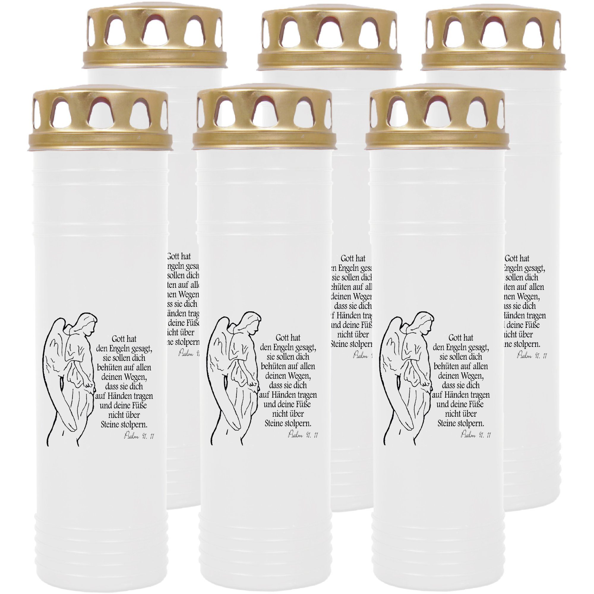 HS Candle Grabkerze mit Motiv 100h Brenndauer (6-tlg), Ø7xH25 cm, Grabkerze mit Motiv im 1er, 3er, 6er, 9er Pack