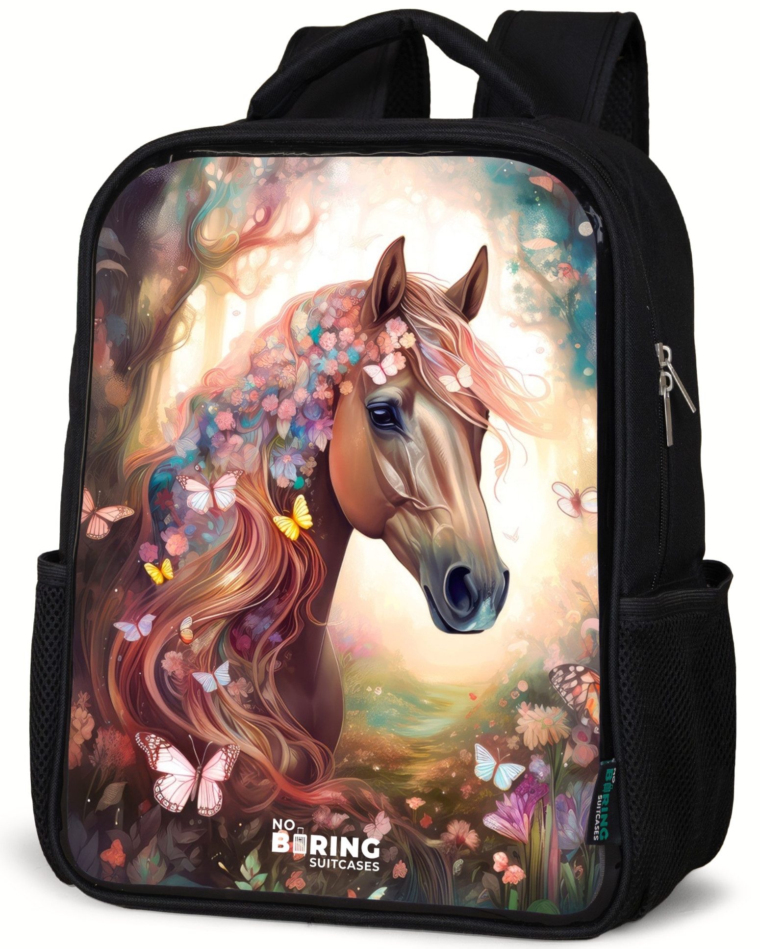 Rucksack Pferd - Schmetterlinge - Farbenfroh