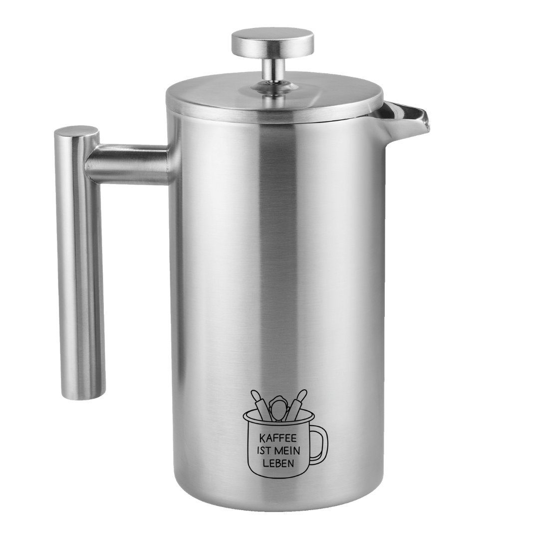 GRØNENBERG French Press Kanne mit deinem Wunschmotiv (1 Liter), Thermo