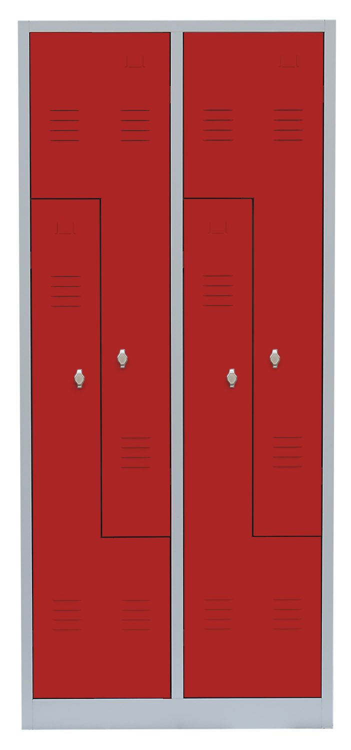 Steelboxx Spind 4er Spind Z-Garderobenschrank - 4 Abteile - Umkleideschrank (1-St) Komplett verschweißt und montiert