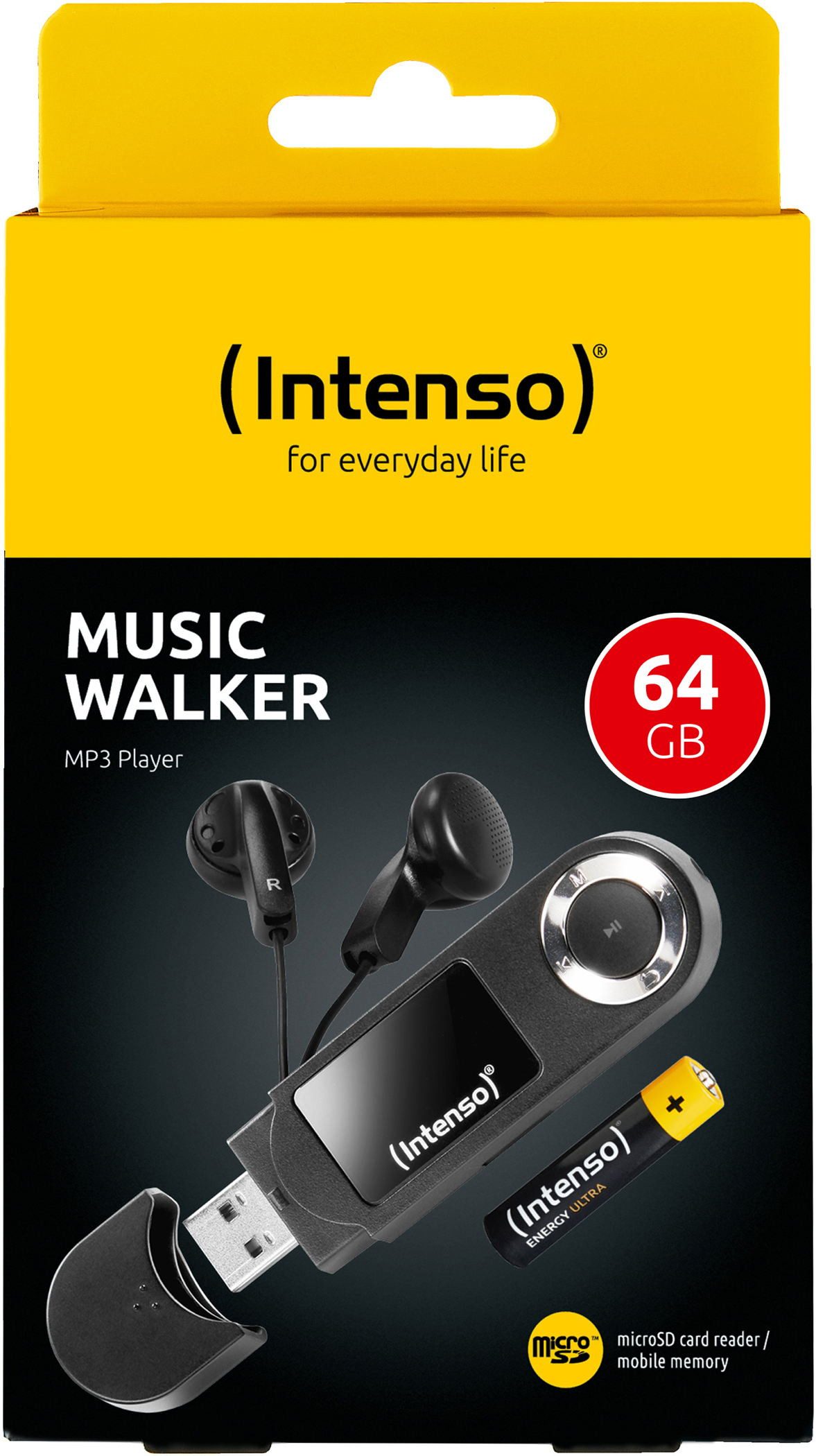 Intenso MP3 Player Music Walker 64GB Display Batteriebetrieb schwarz MP3-Player – Bild 2 von 2